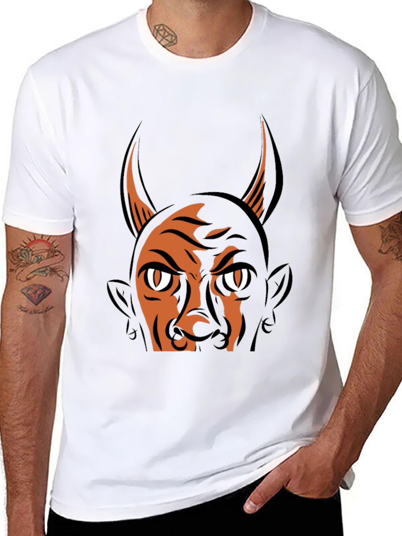 Black Devil Graphic Print T-Shirt - Halloween Ready view 8