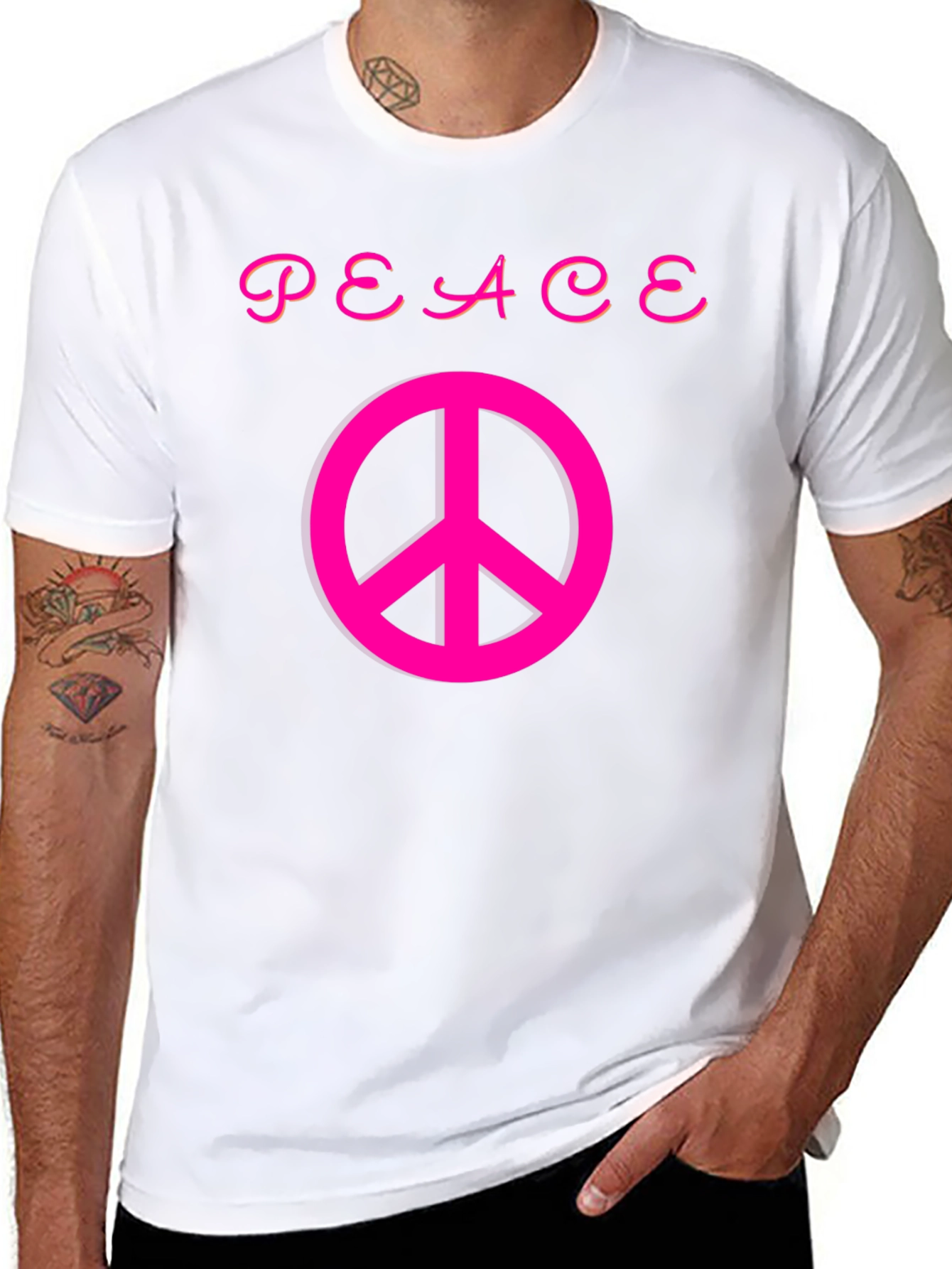 Black Peace Sign Graphic Tee - Stylish Comfort view 8