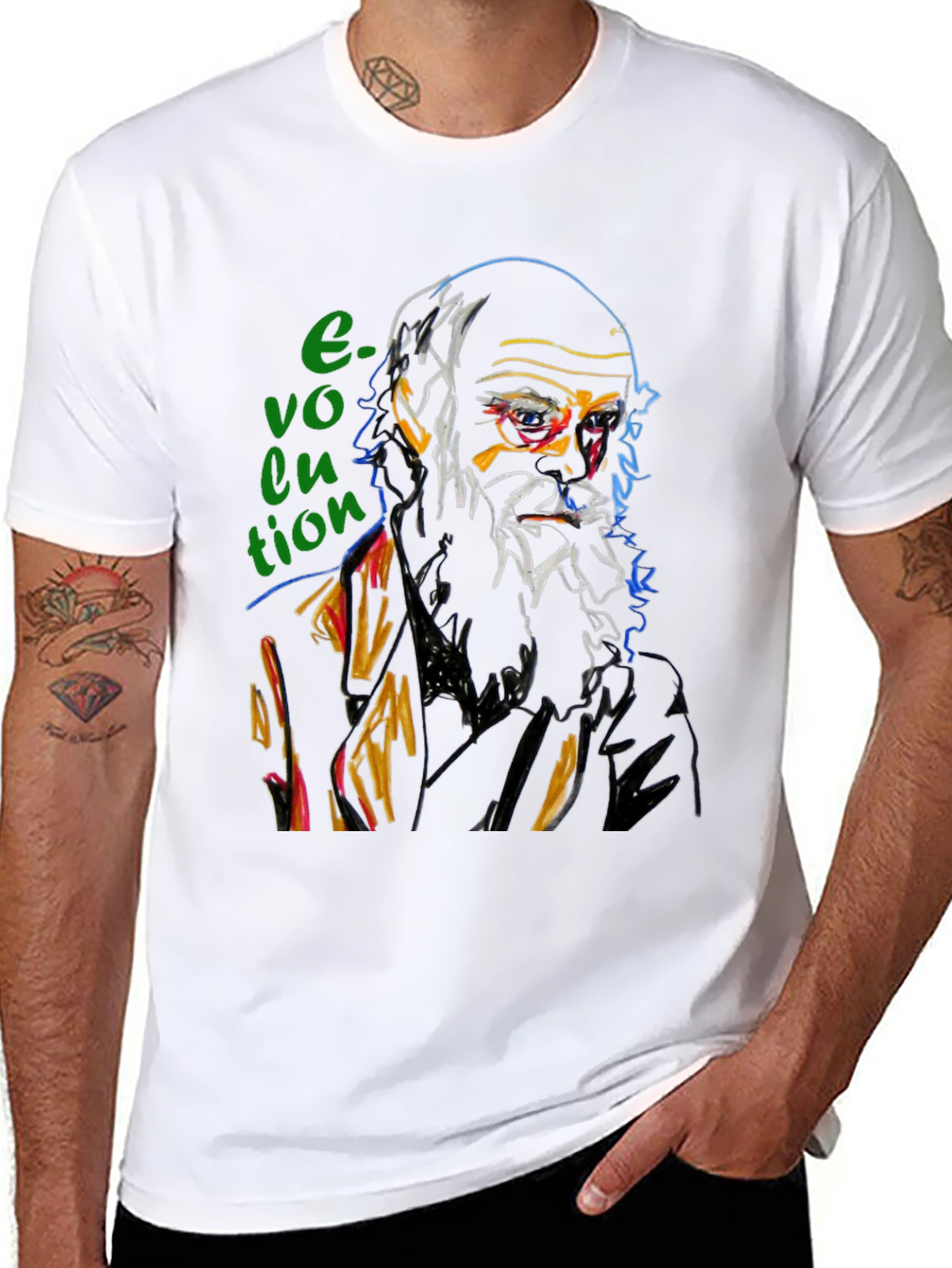 Black Evolution Graphic T-Shirt - Darwin Inspired Design view 8