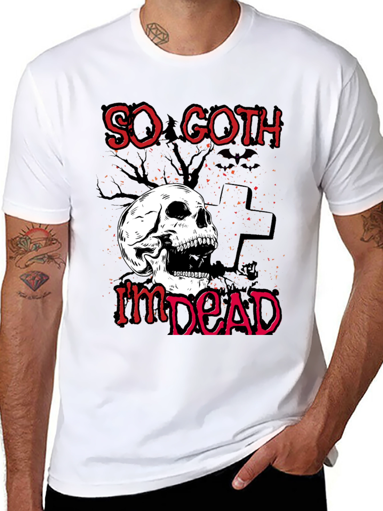 So Goth I'm Dead T-Shirt - Skull Graphic Tee - 8