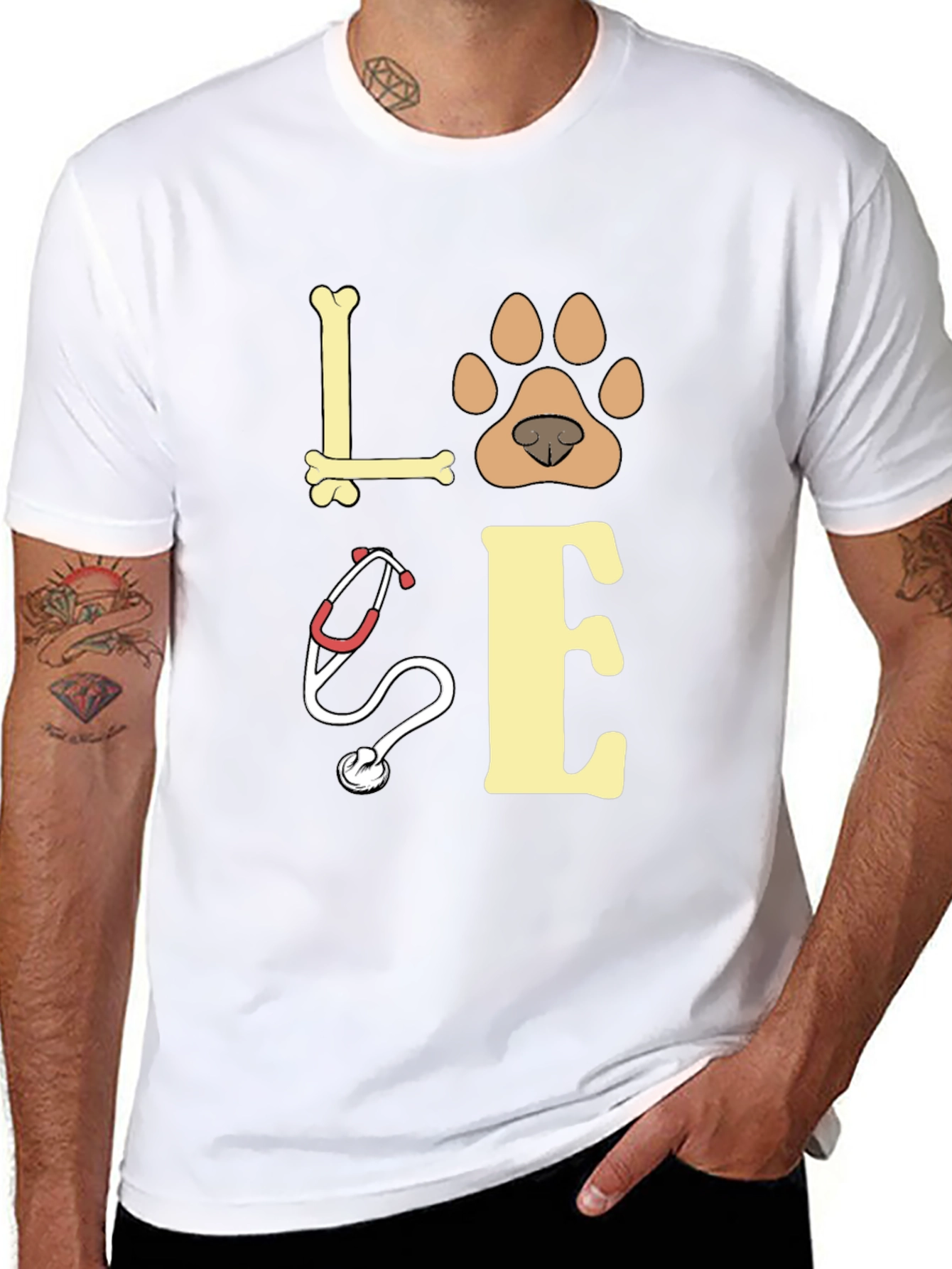 Black Love Veterinarian T-Shirt view 8