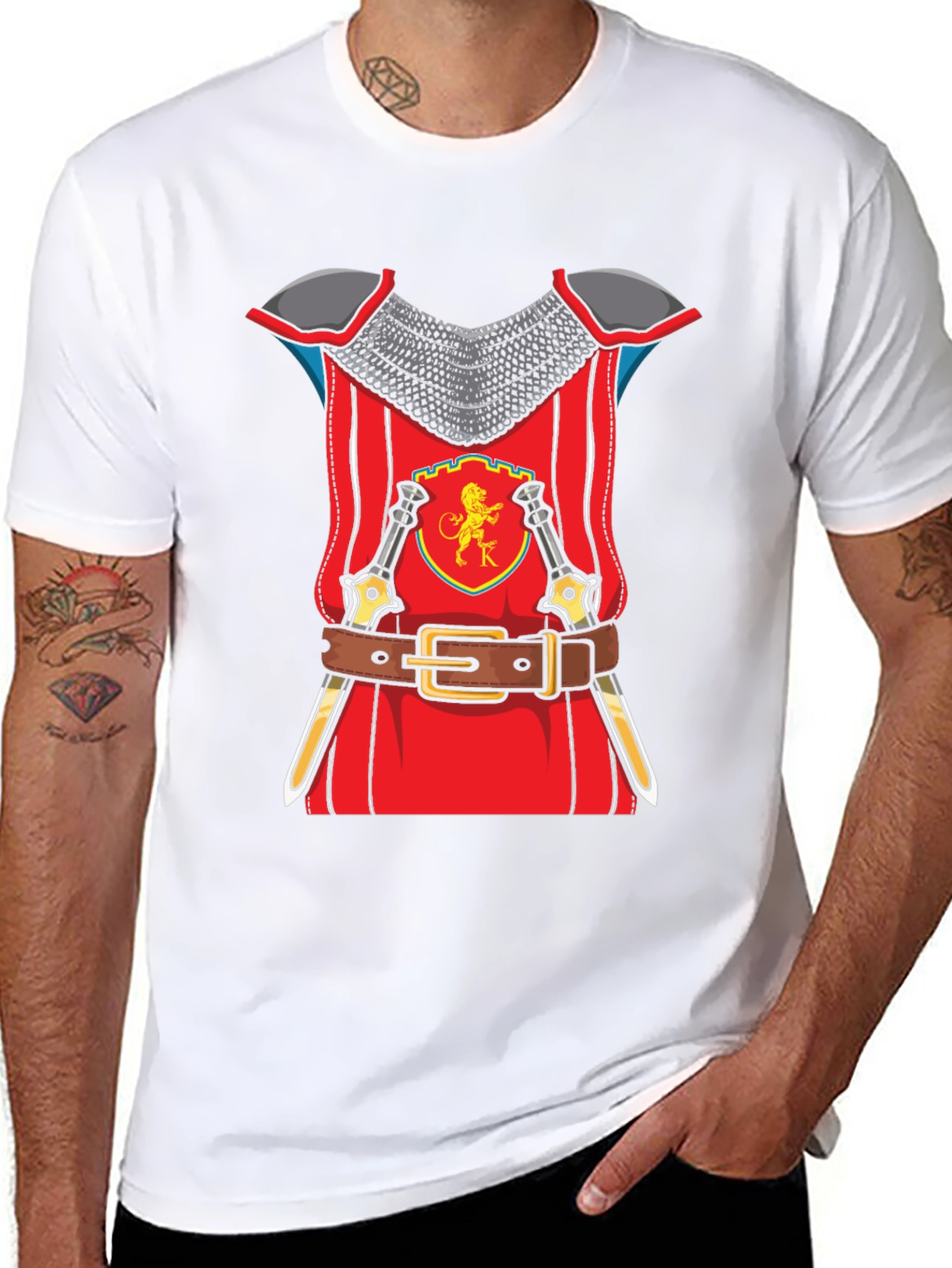 Black Knight Armor Graphic T-Shirt Novelty Tee view 8