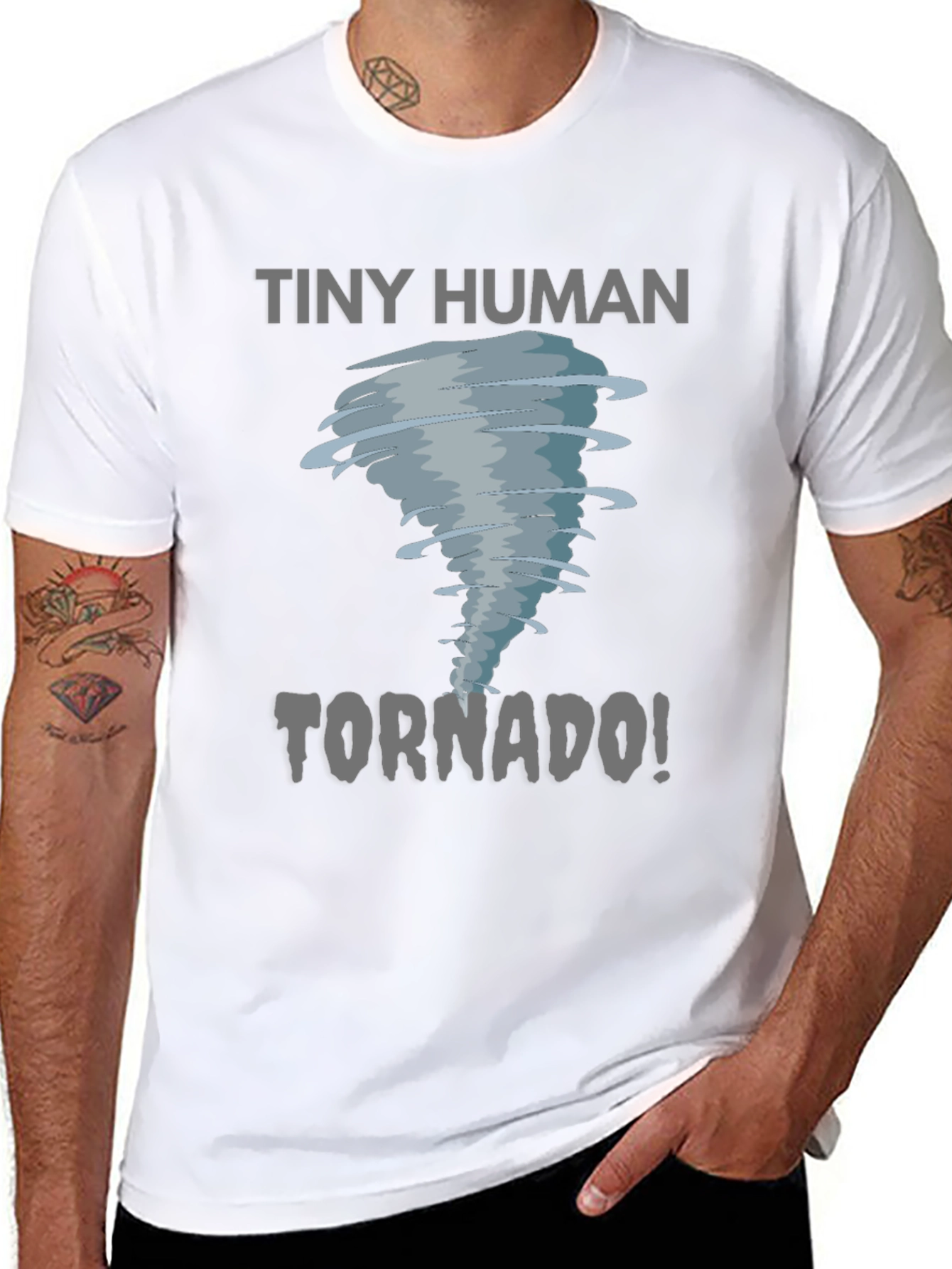 Black Tiny Human Tornado Graphic Tee view 8