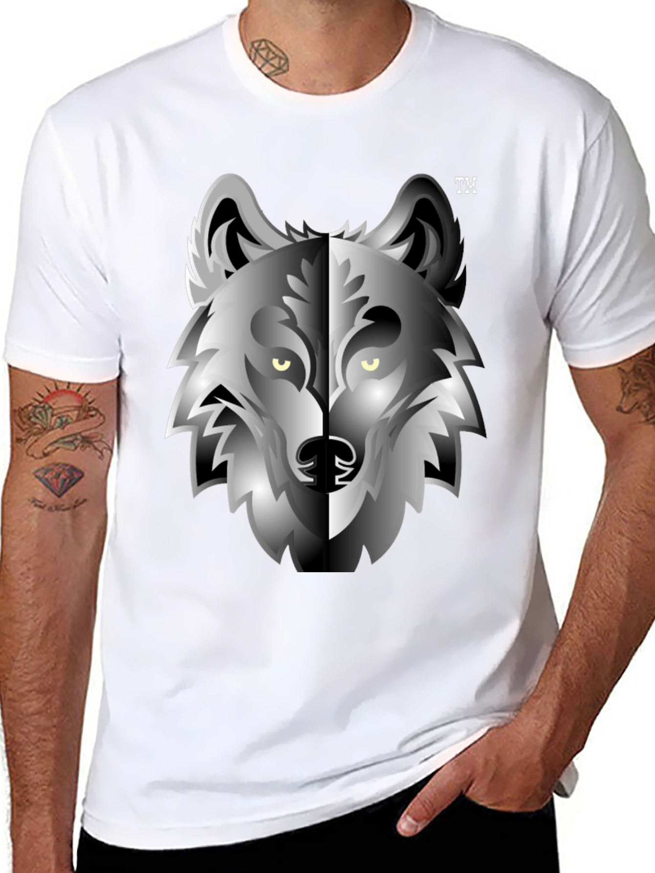 Black Wolf Graphic Tee - Cool Animal Design T-Shirt view 8