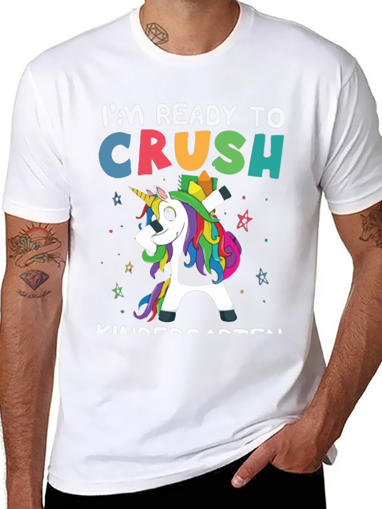 Black Ready to Crush Kindergarten Unicorn T-Shirt view 8