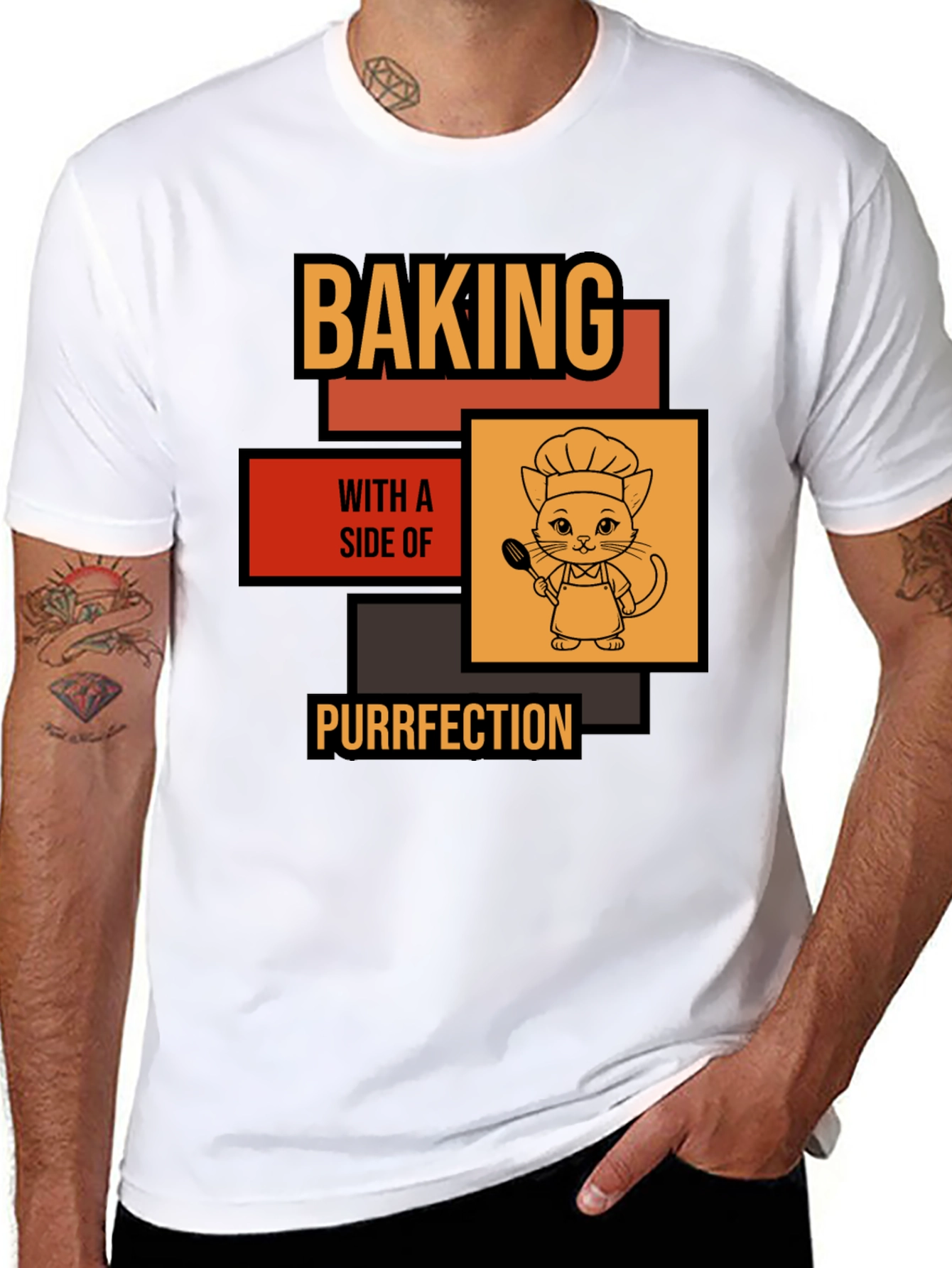 Black Baking with a Side of Purrfection T-Shirt view 8