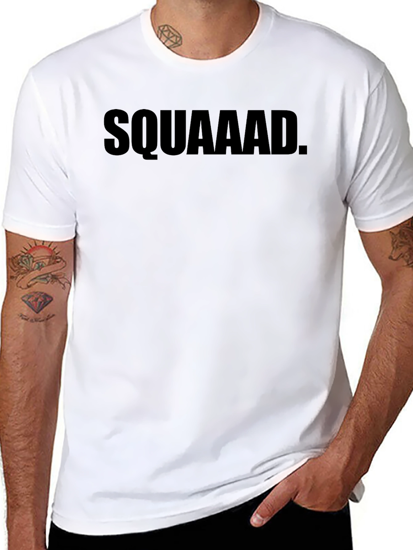 Black Squad T-Shirt - Bold Black Crew Neck Tee view 8