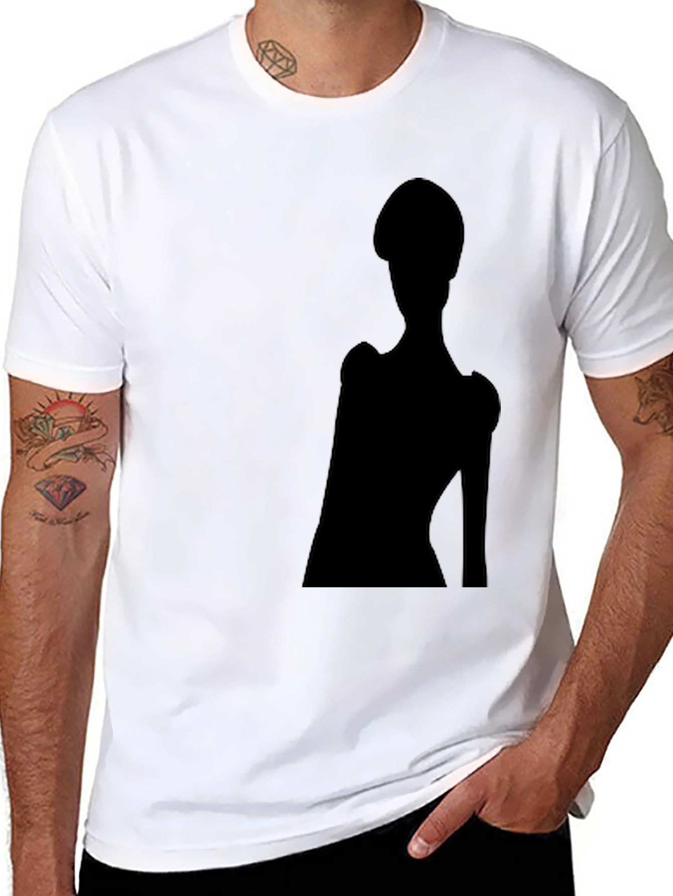 Black Silhouette Graphic Tee - Modern Minimalist Design view 8