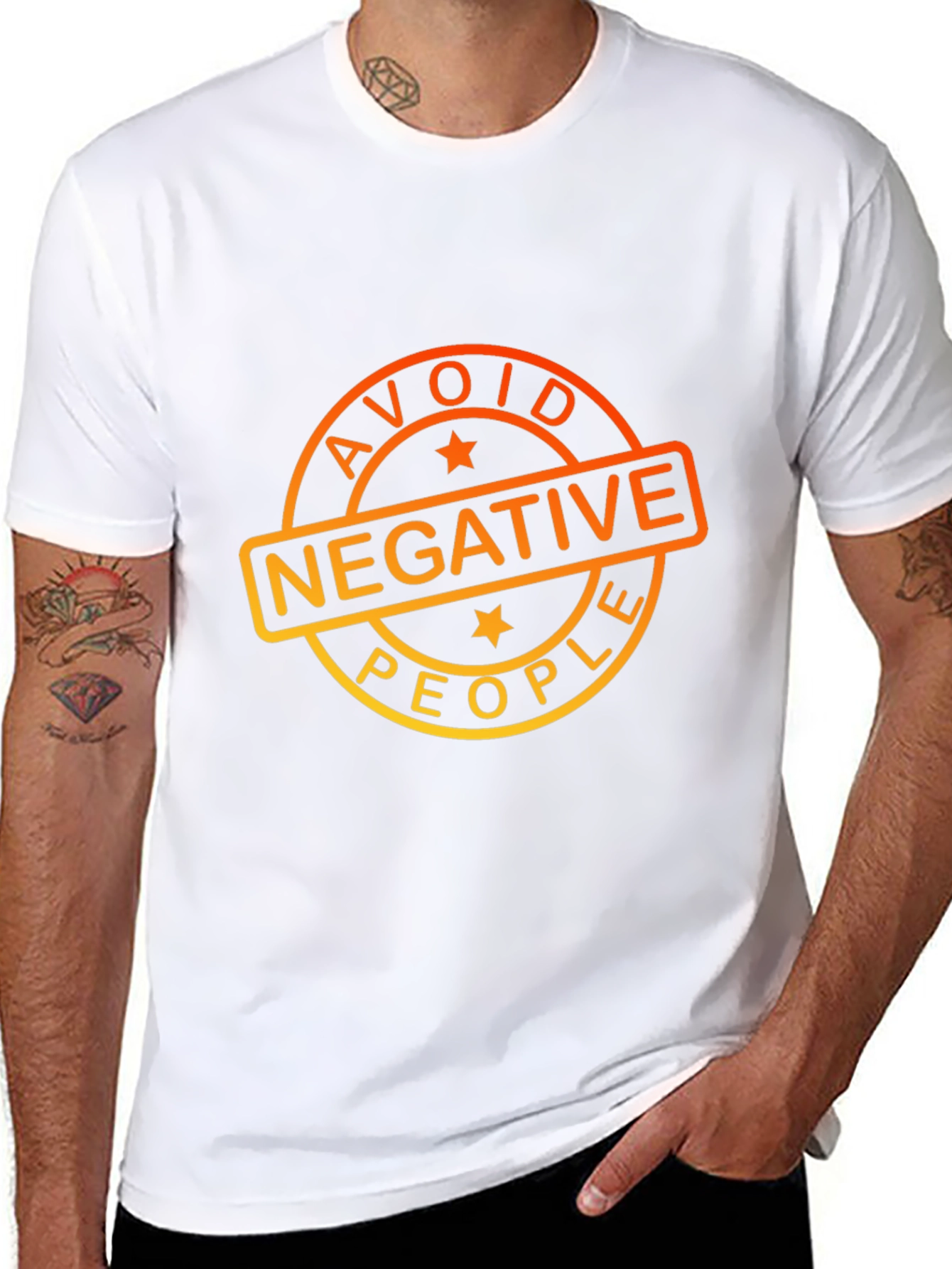 Black Avoid Negative People Graphic T-Shirt view 8