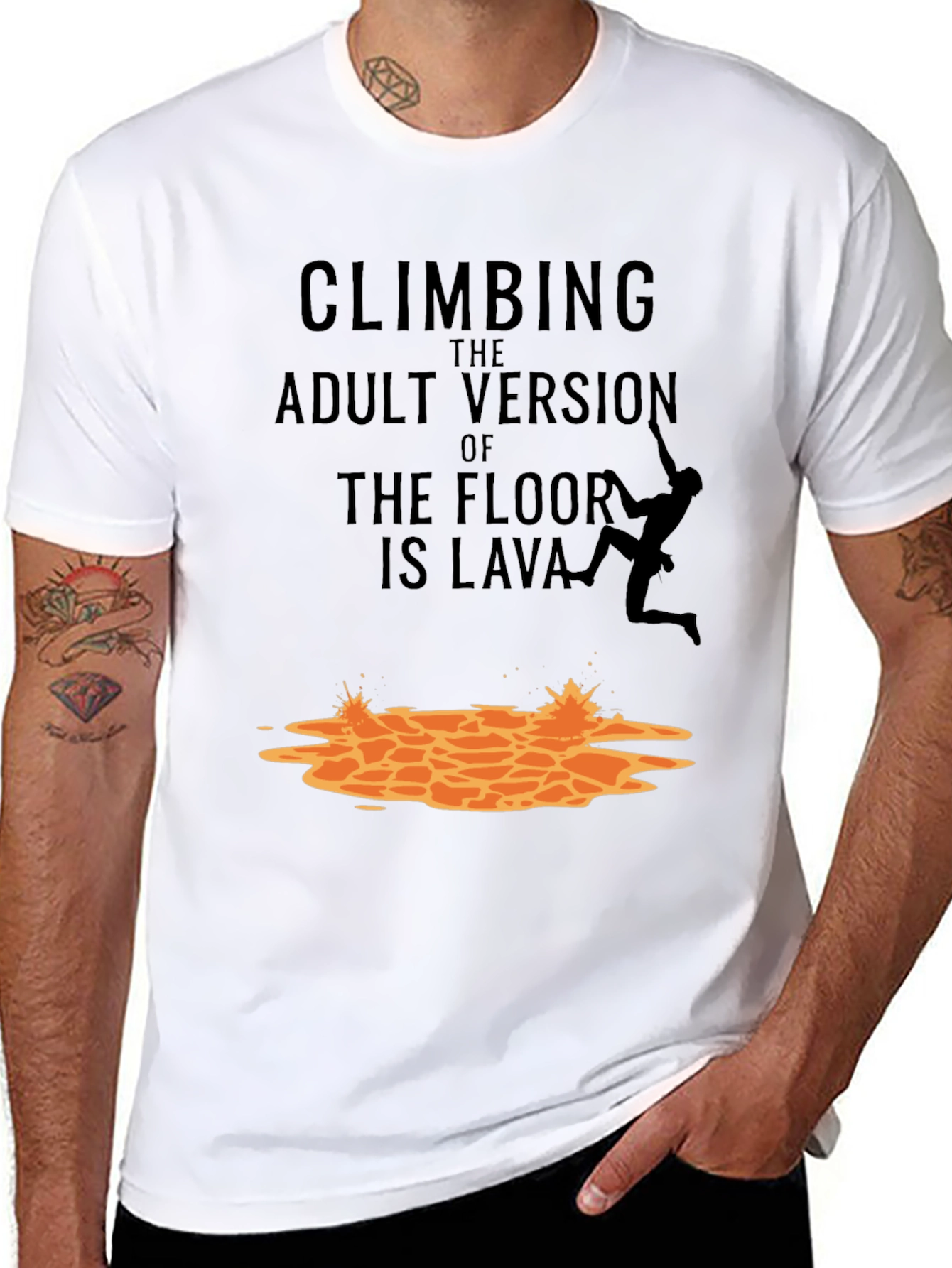 Black Climbing The Adult Version Of Floor Is Lava T-Shirt view 8