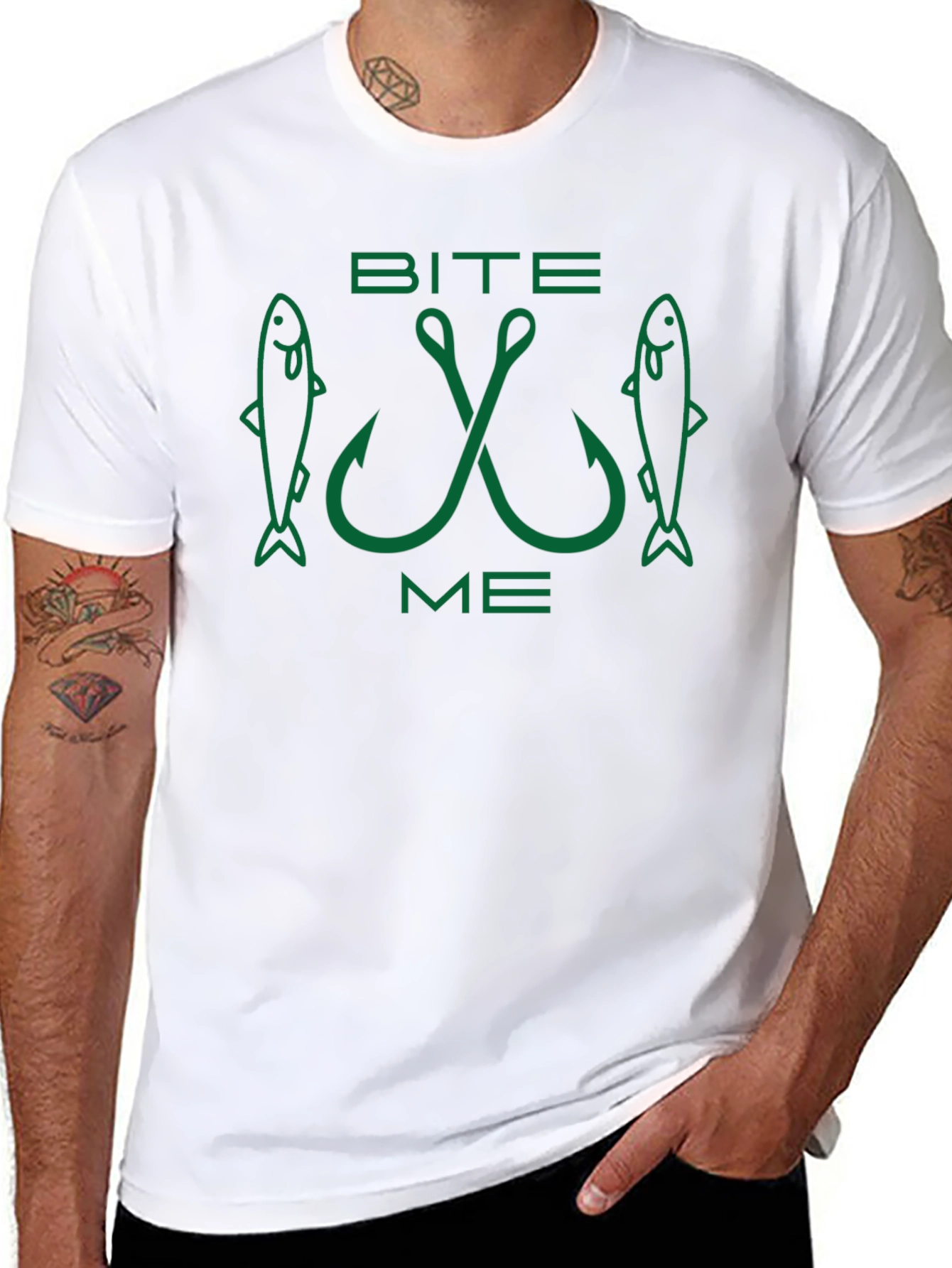 Black Bite Me Fishing T-Shirt - Angler Humor view 8
