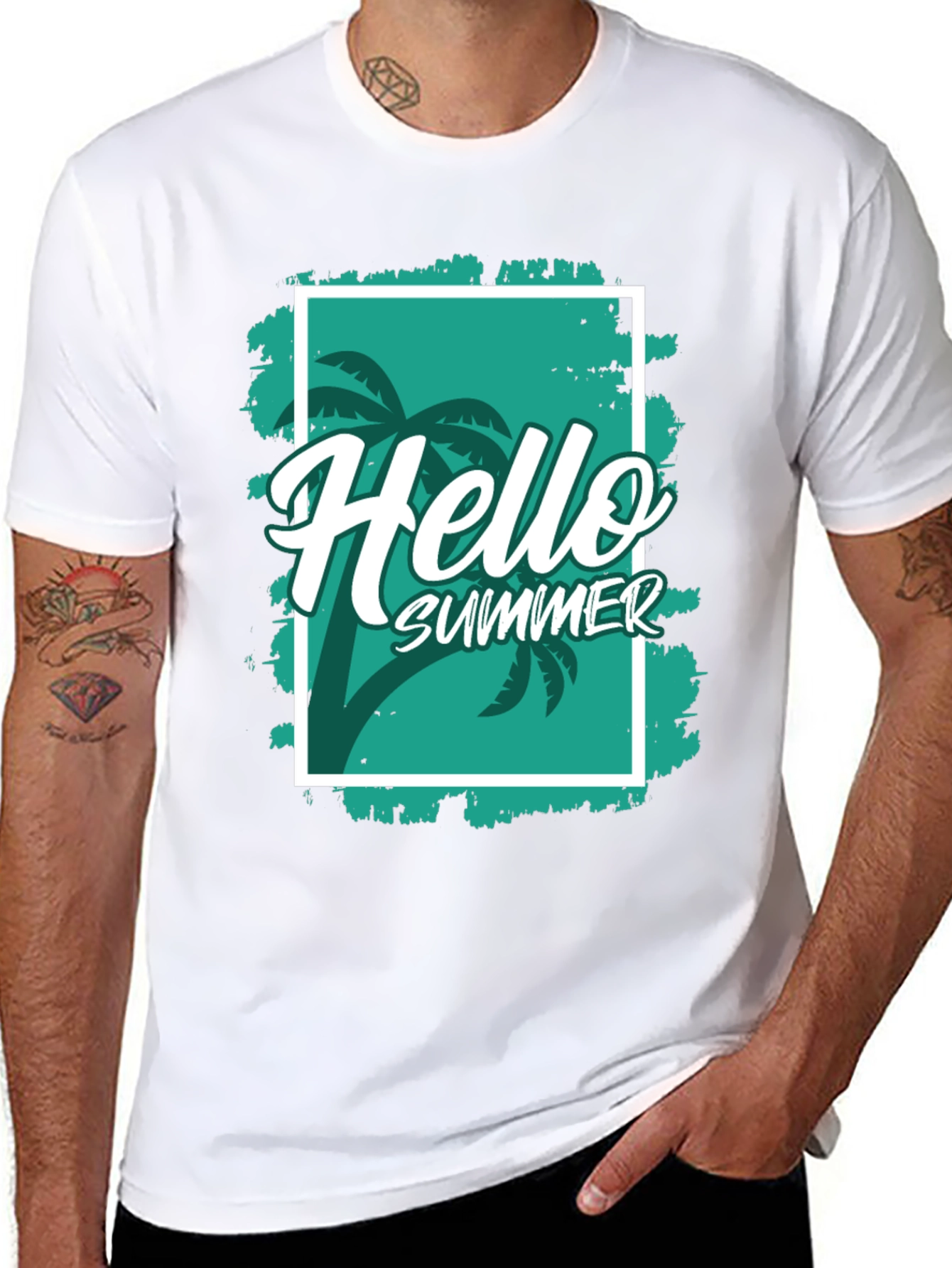 Black Hello Summer Black T-Shirt view 8
