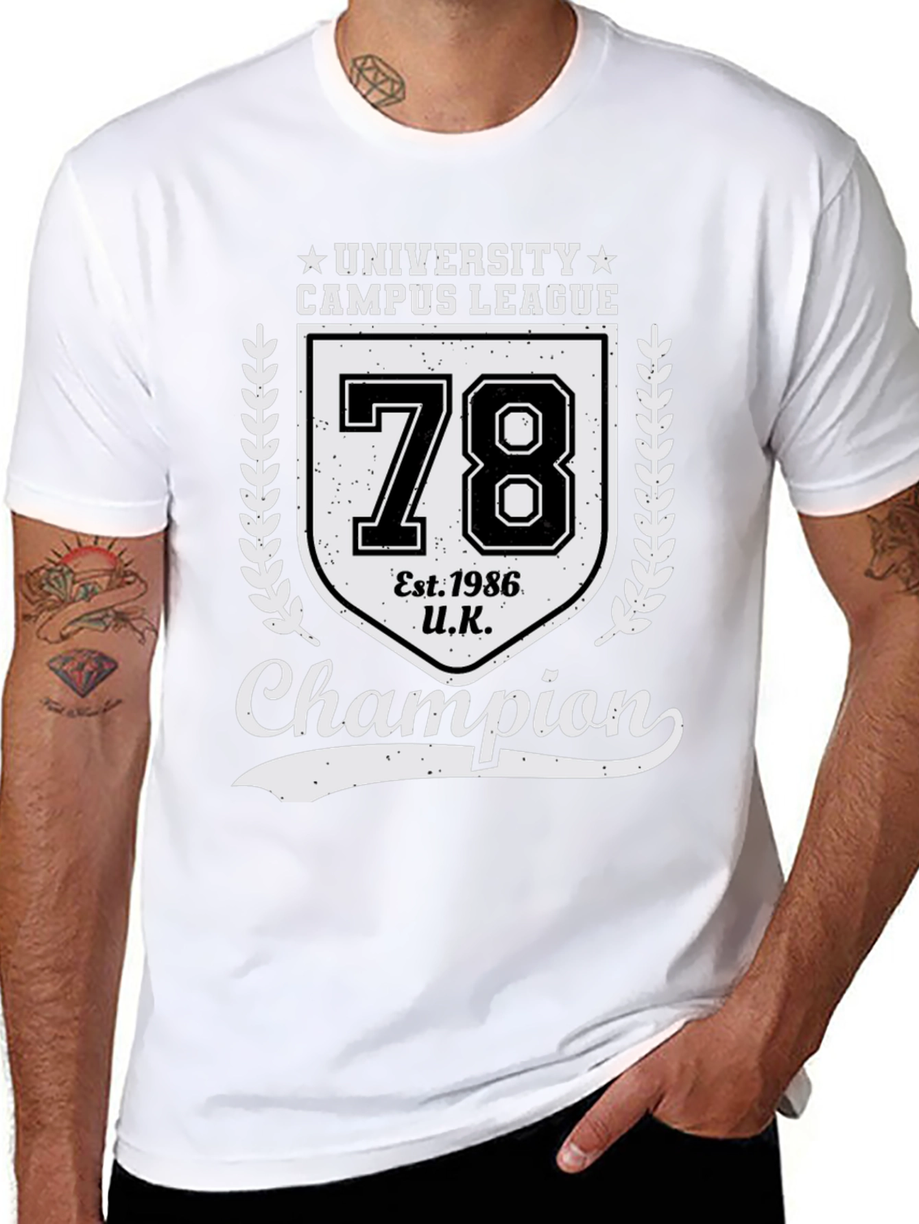 Black University Campus League Champion T-Shirt view 8