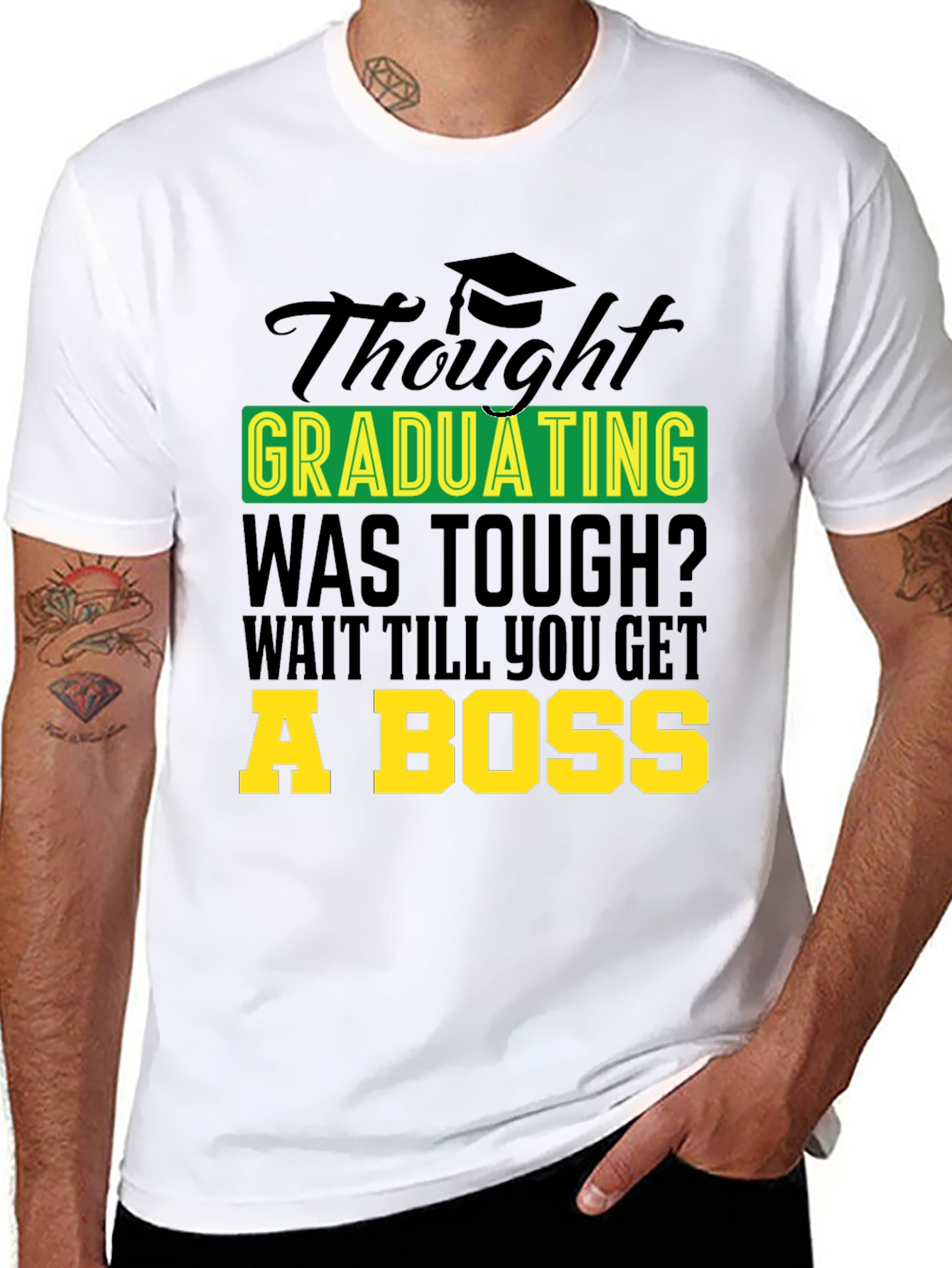 Black Graduation Gag Tee: Wait Till You Get a Boss! view 8