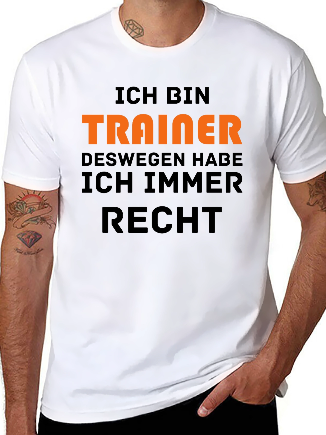 Black Ich Bin Trainer T-Shirt - Because I'm Right! view 8