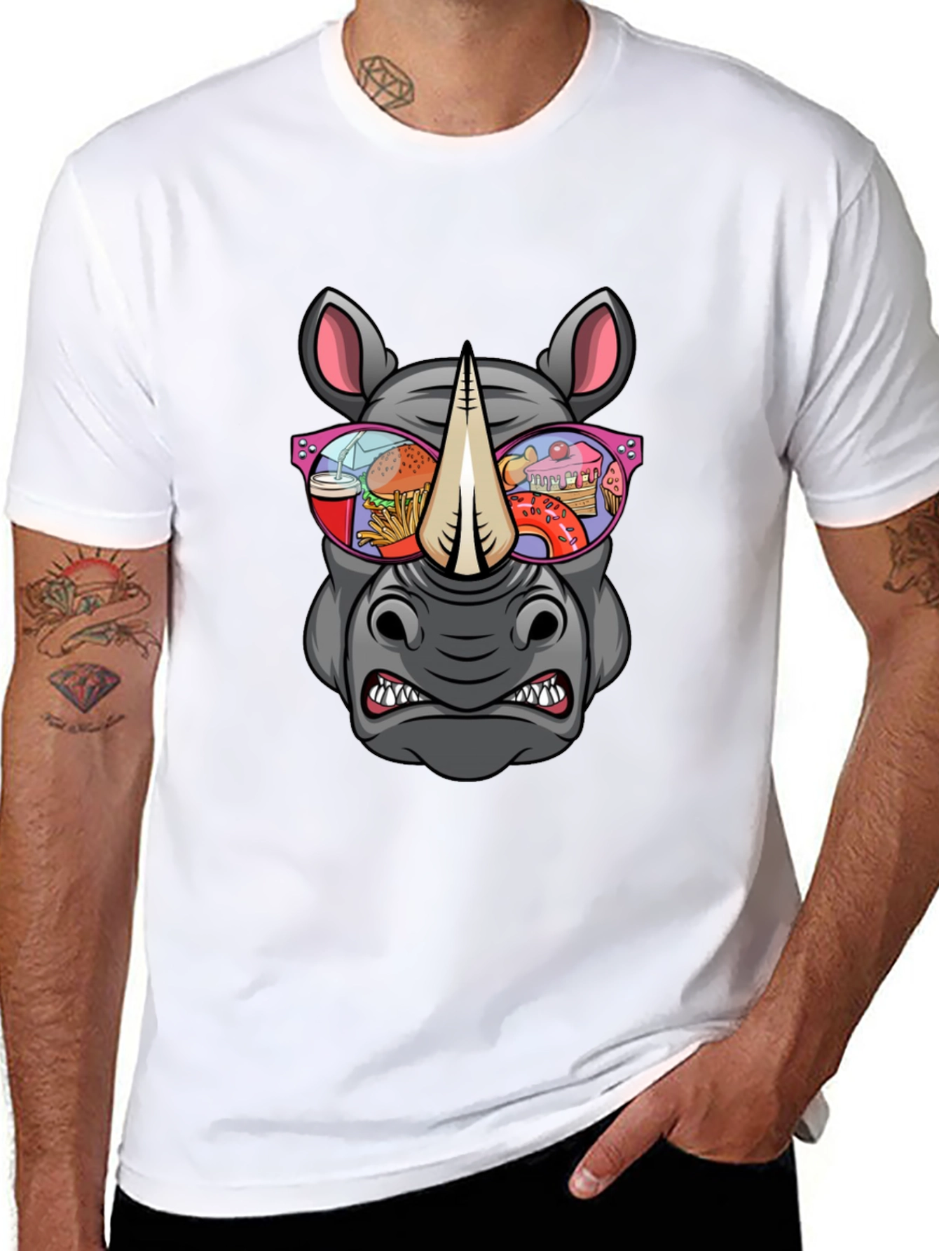 Black Rhino Fast Food Sunglasses Graphic Tee view 8