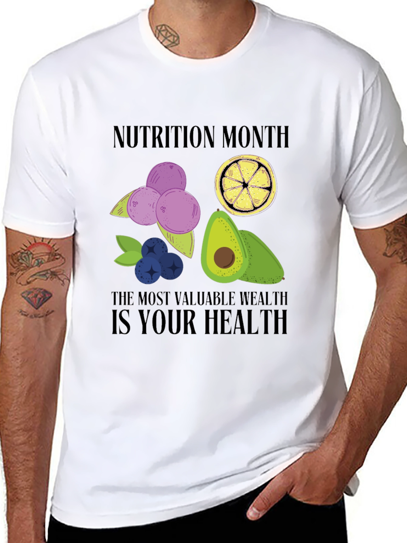 Black Nutrition Month T-Shirt: Healthy Wealth view 8