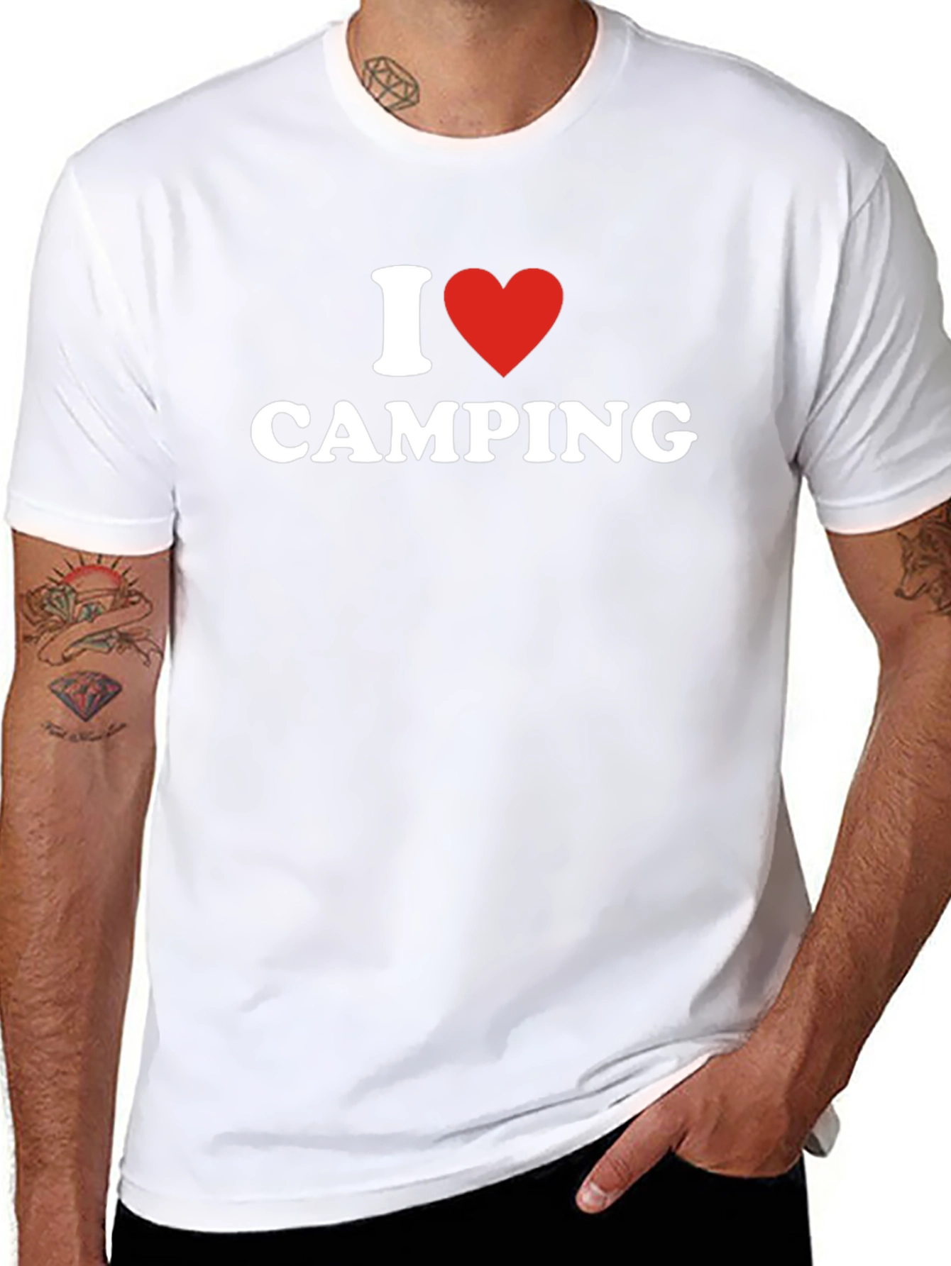 Black I Love Camping T-Shirt - Soft Cotton Graphic Tee view 8