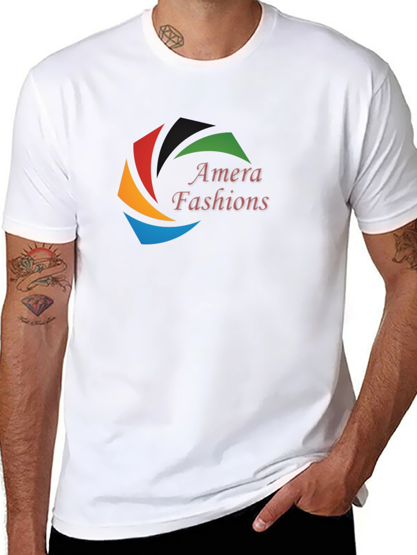 Black Men's Black Graphic T-Shirt - Amara Fashions view 8