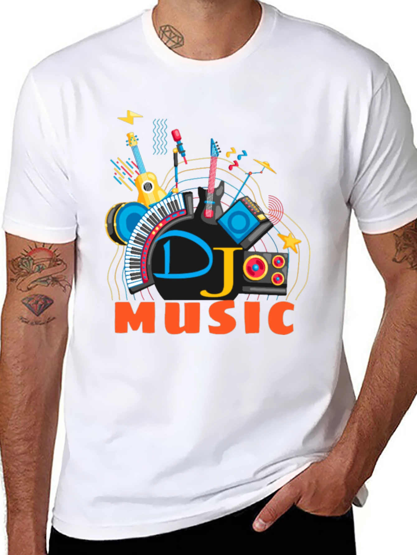 Black DJ Music Graphic T-Shirt view 8