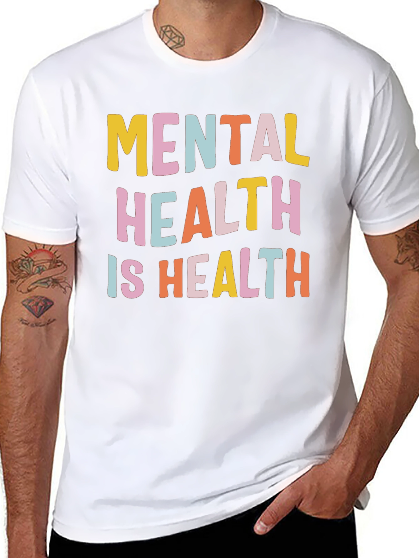 Black Mental Health Is Health Graphic Tee - Black view 8