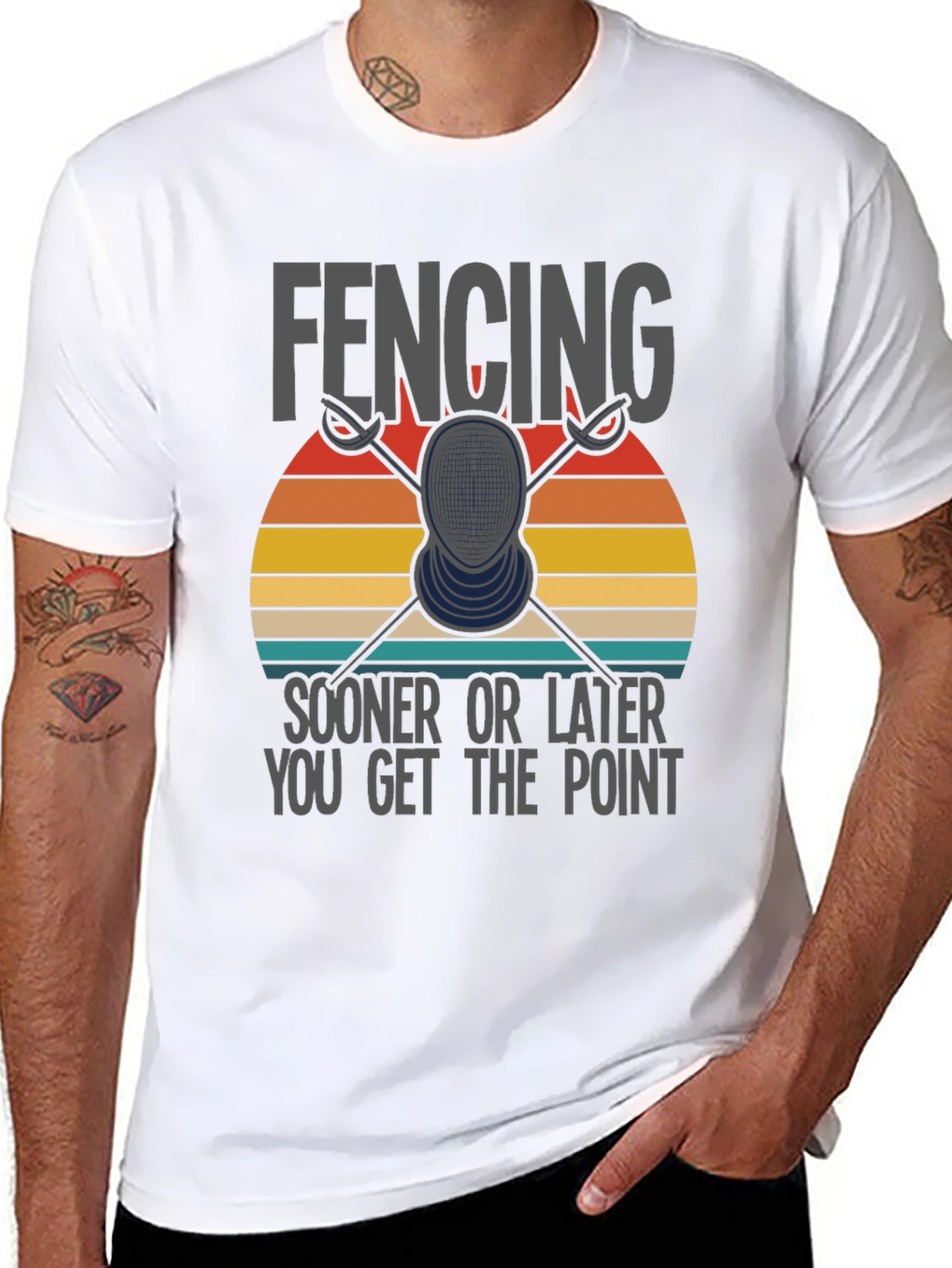Black Fencing T-Shirt: Sooner or Later You Get the Point view 8