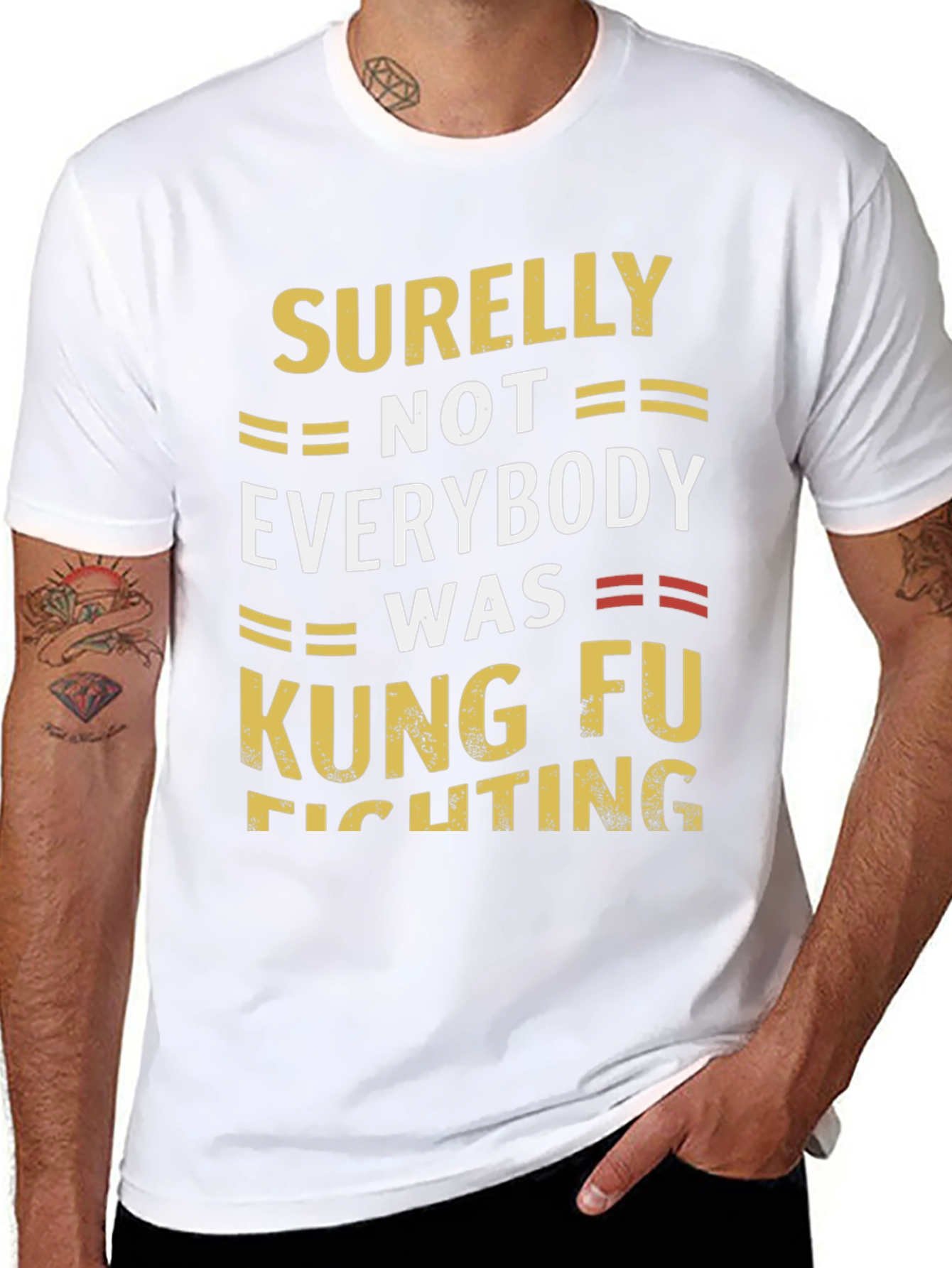Black Kung Fu Fighting T-Shirt Funny Slogan Tee view 8