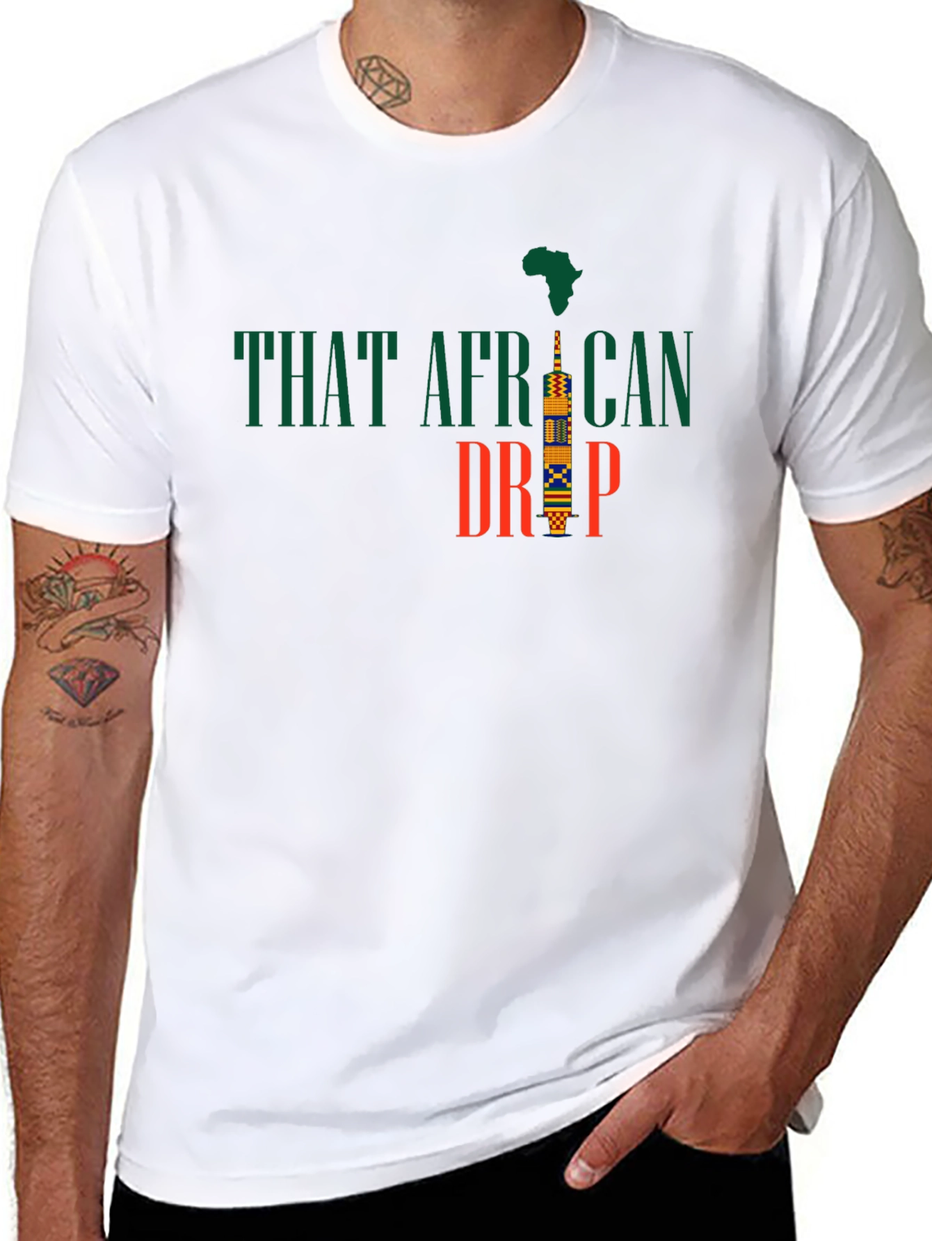Black That African Drip Graphic T-Shirt view 8
