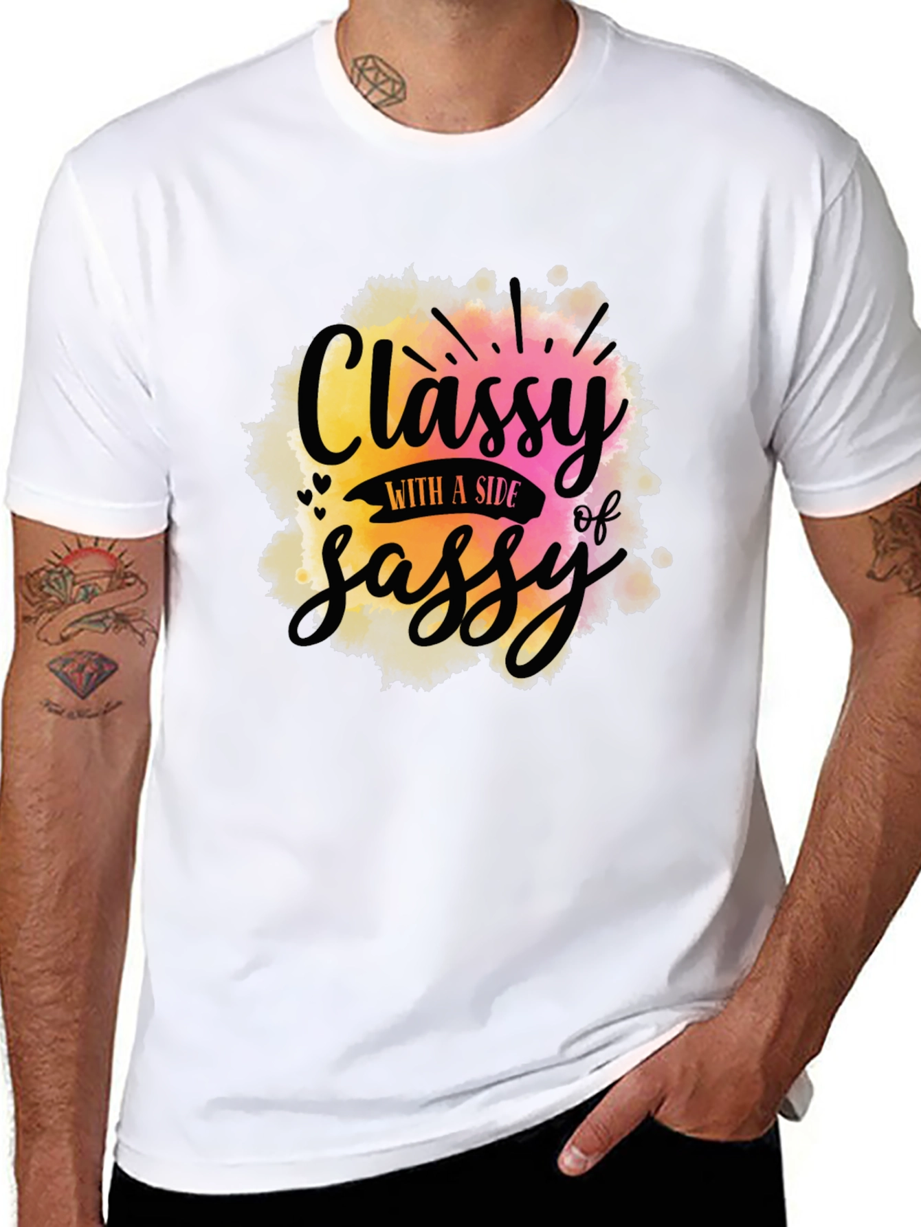 Black Classy With A Side of Sassy Graphic Tee view 8