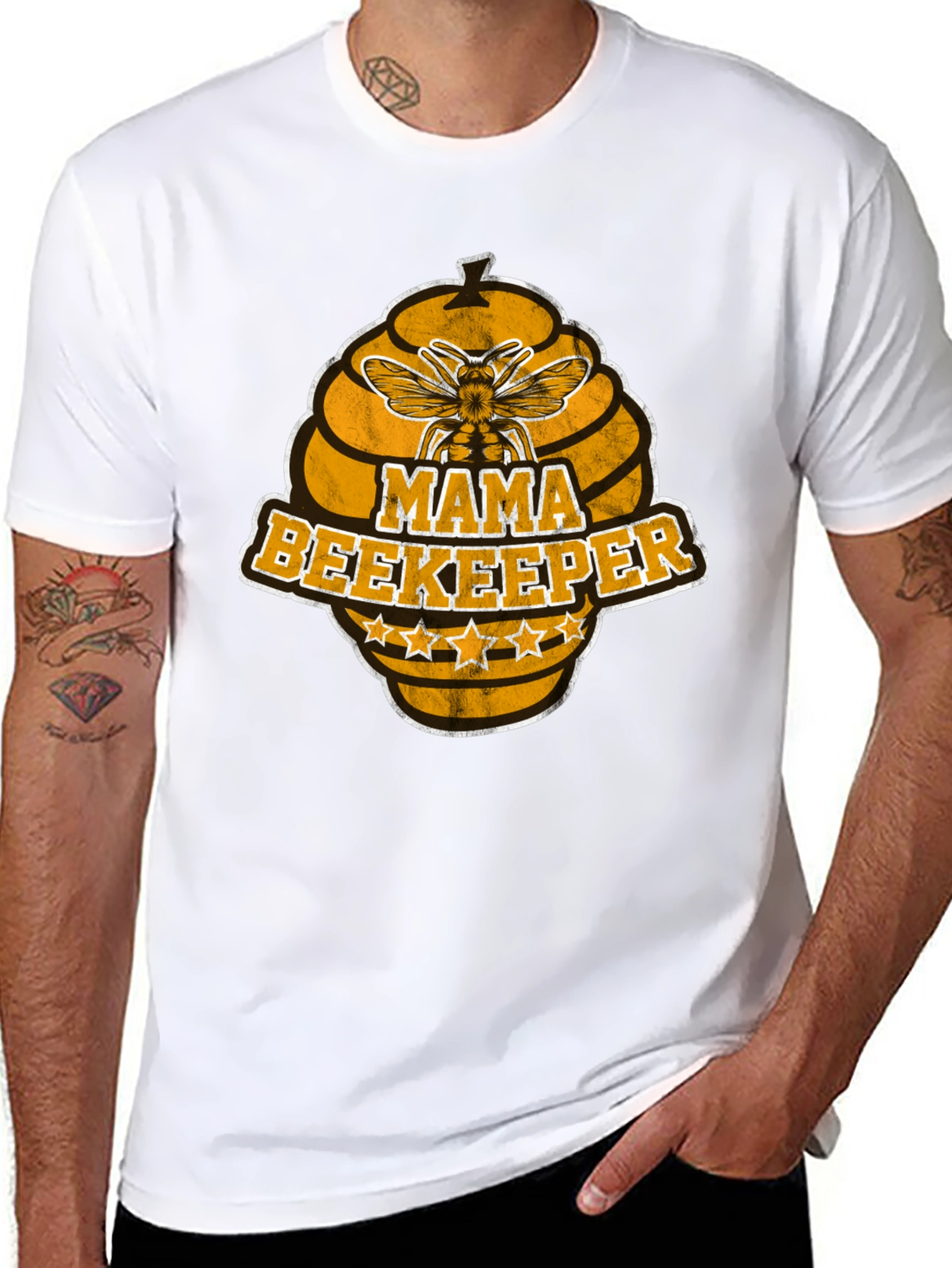 Black Mama Beekeeper Graphic T-Shirt view 8