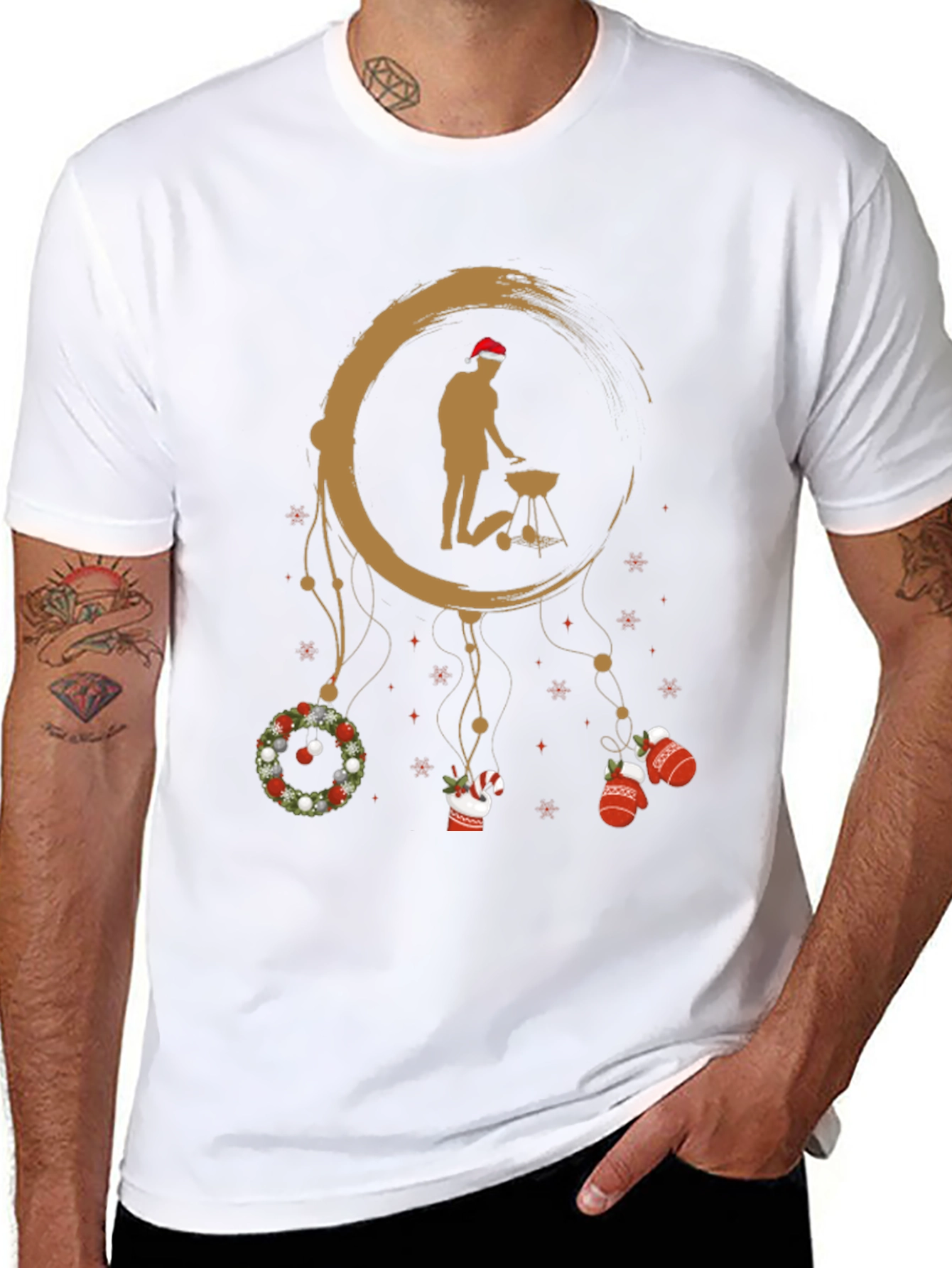 Black Holiday BBQ T-Shirt - Grill Master Dreamcatcher view 8