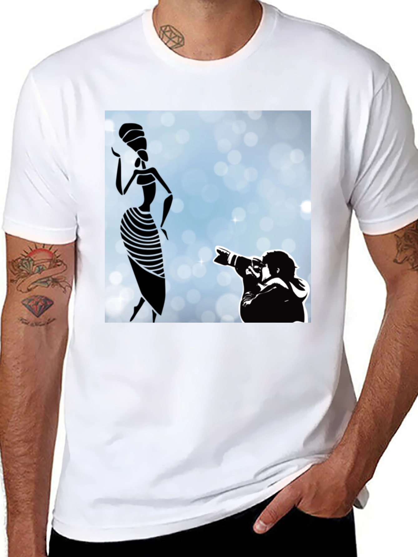 Black Stylish Black Graphic Tee - Fashion Photographer view 8