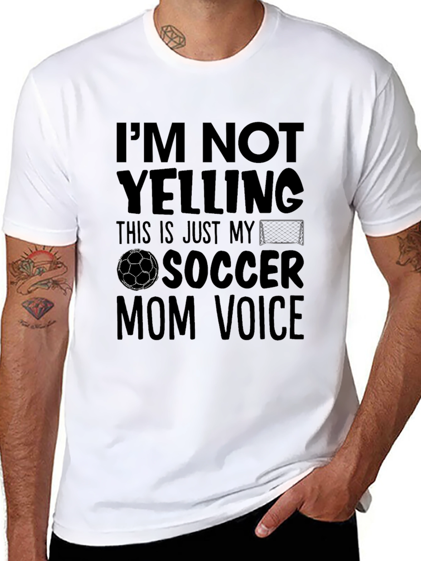 Black Soccer Mom Voice T-Shirt - Funny Graphic Tee view 8