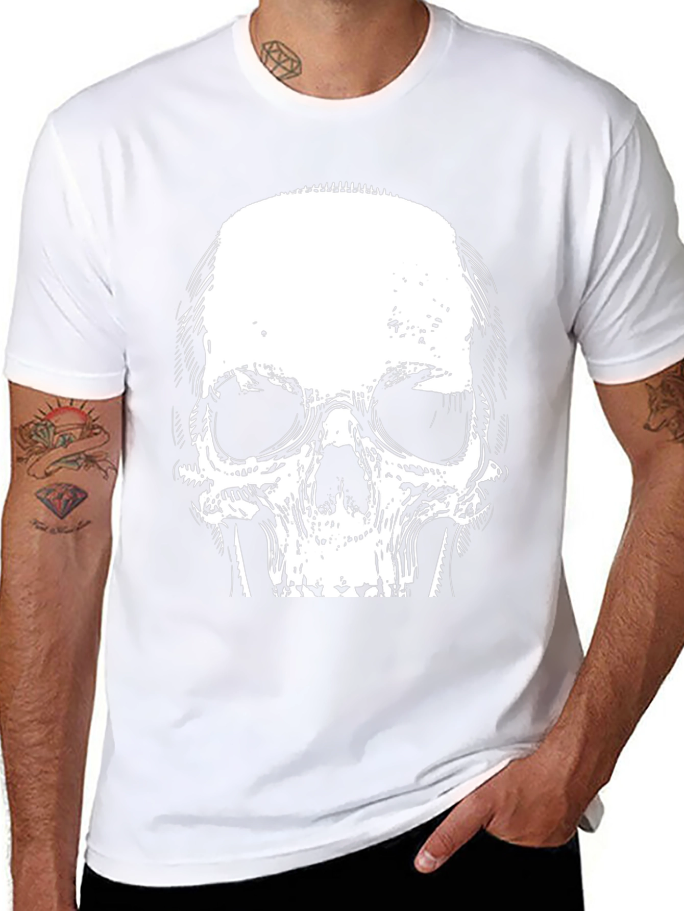Black Skull Graphic Black T-Shirt view 8