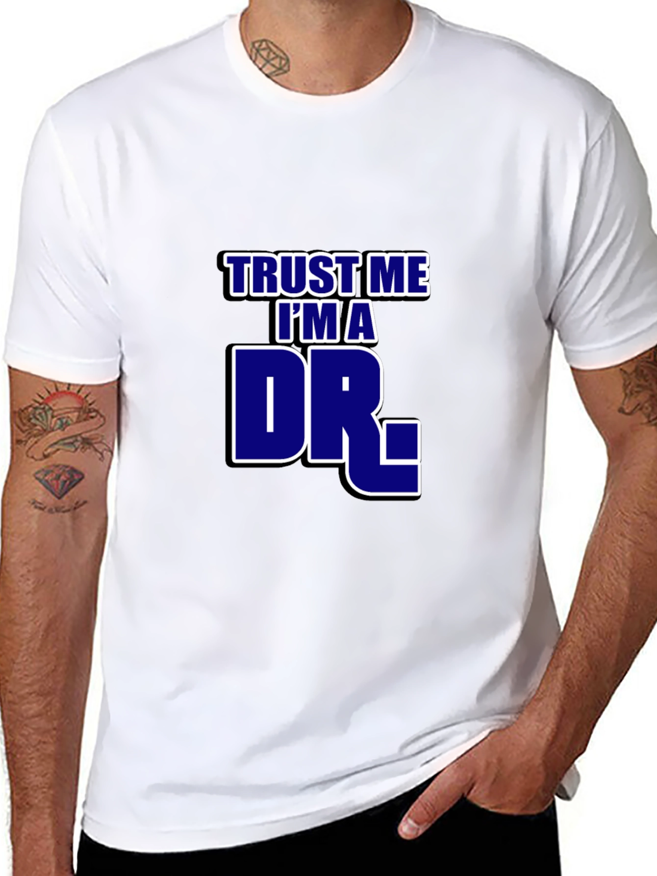 Black Trust Me I'm A Dr. T-Shirt - Novelty Graphic Tee view 8