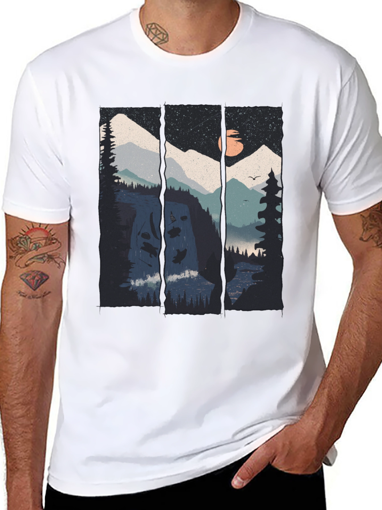 Black Mountain Vista Graphic Tee - Black Cotton Blend view 8