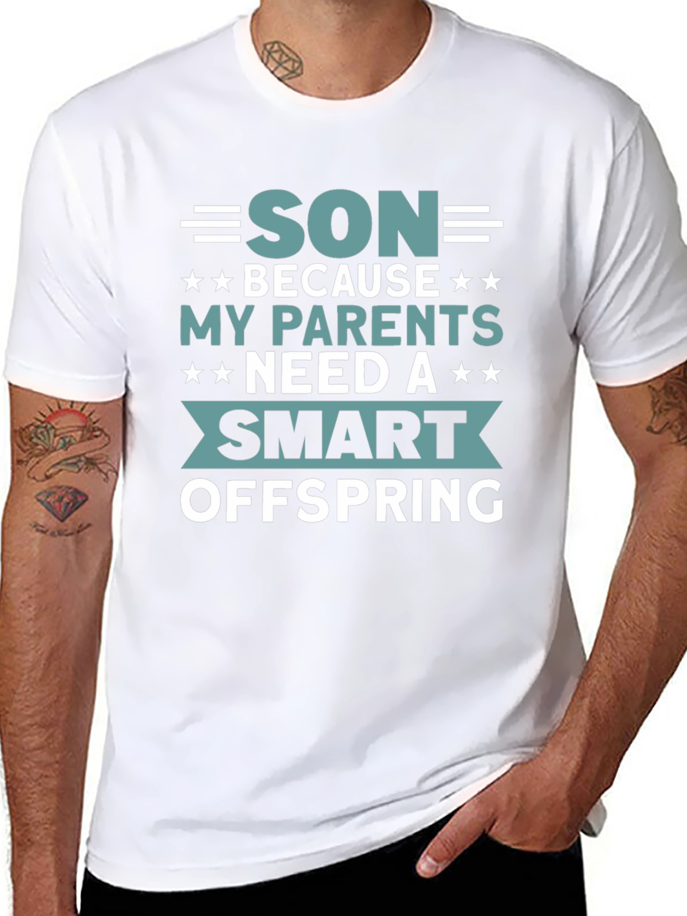 Black Funny "Smart Son" Graphic Tee view 8
