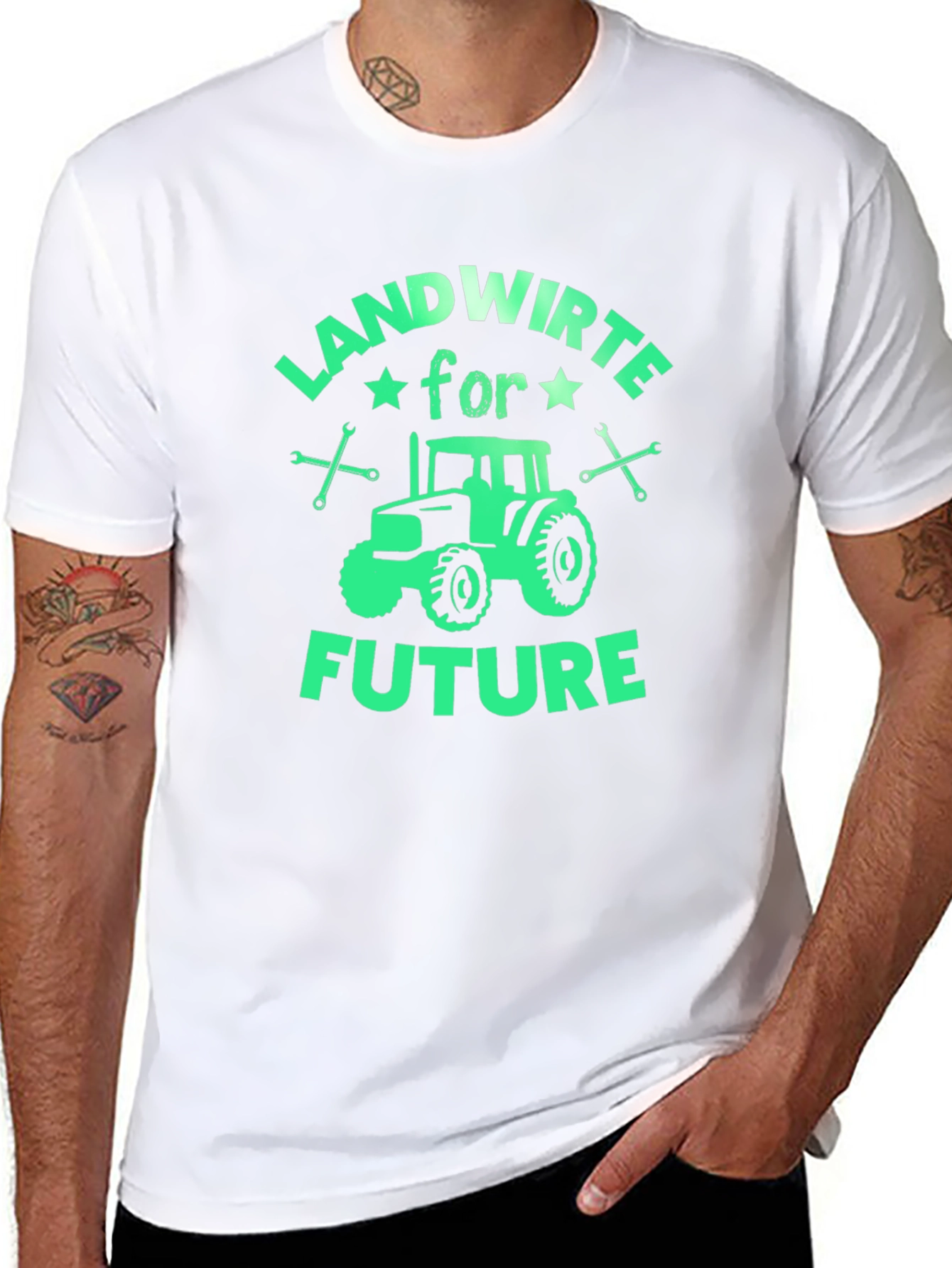Black Landwirte for Future Graphic Tee - Tractor Design view 8