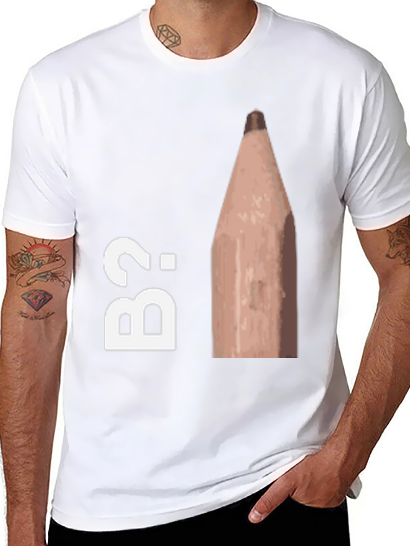 Black B2 Pencil Humor Graphic Tee view 8