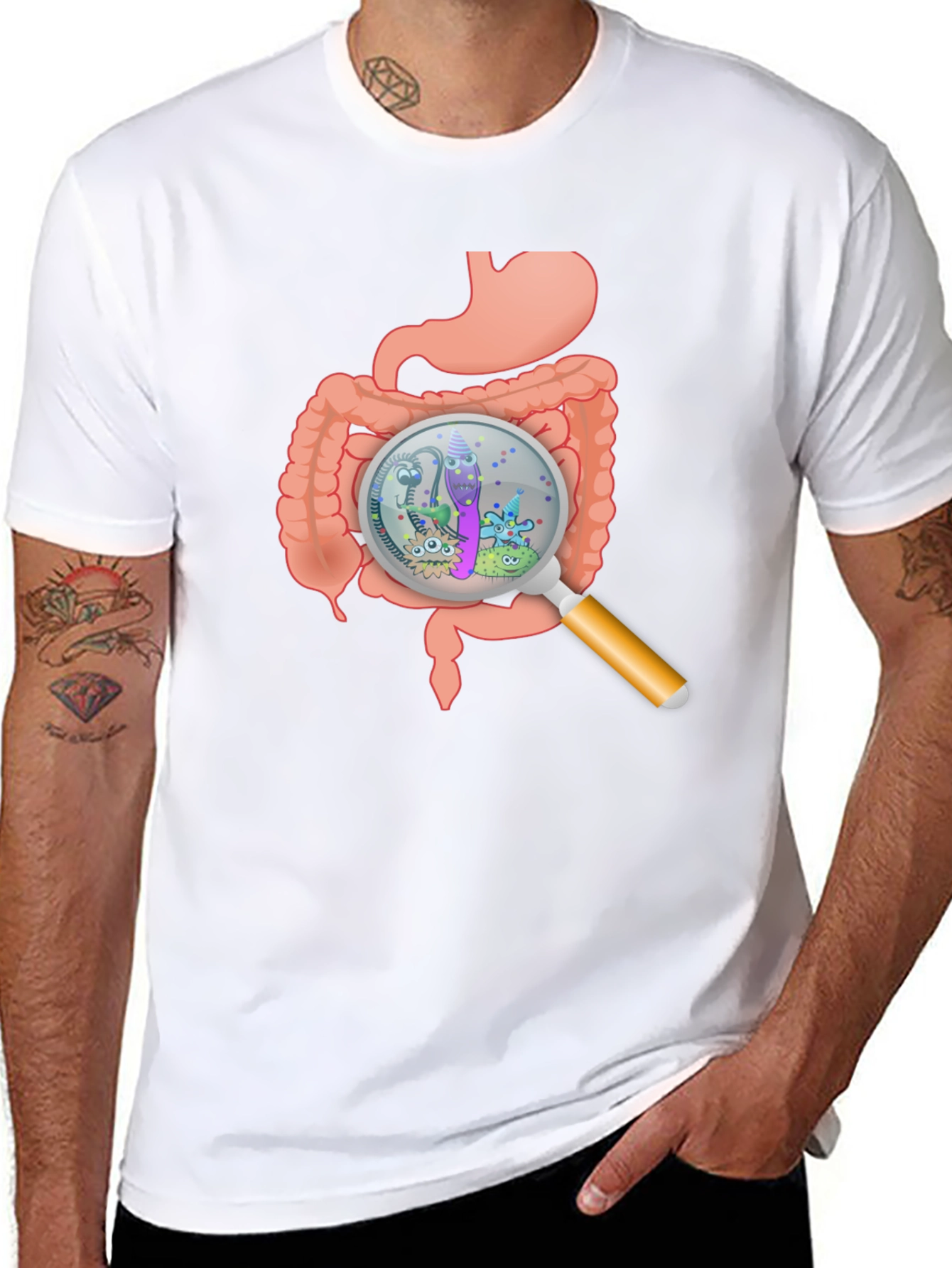 Black Gut Bacteria Graphic T-Shirt view 8