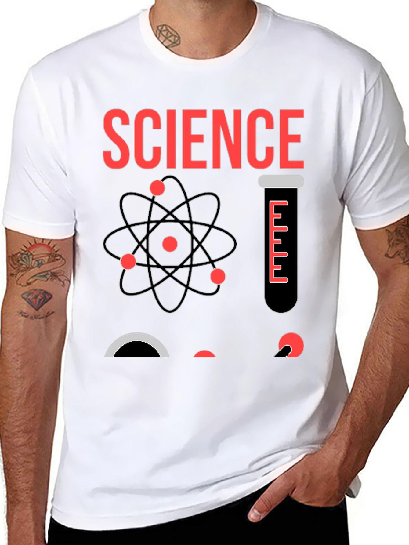 Black Science Graphic T-Shirt - Black Cotton Blend view 8