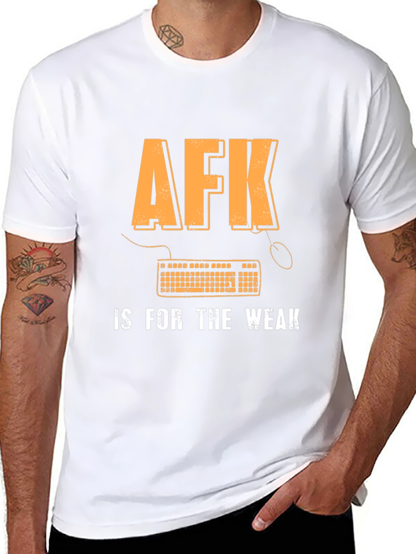 Black AFK is for the Weak Gamer T-Shirt view 8