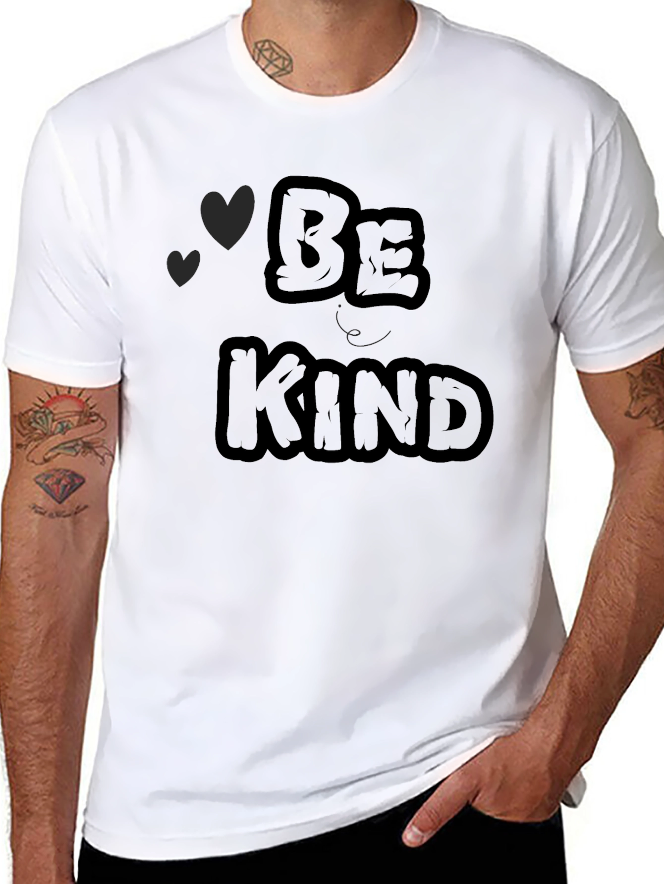 Black Be Kind Graphic Tee - Black Casual Shirt view 8