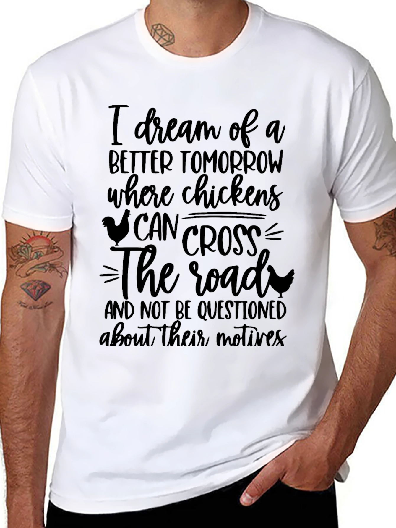 Black I Dream of Chickens T-Shirt - Funny Chicken Lover Tee view 8