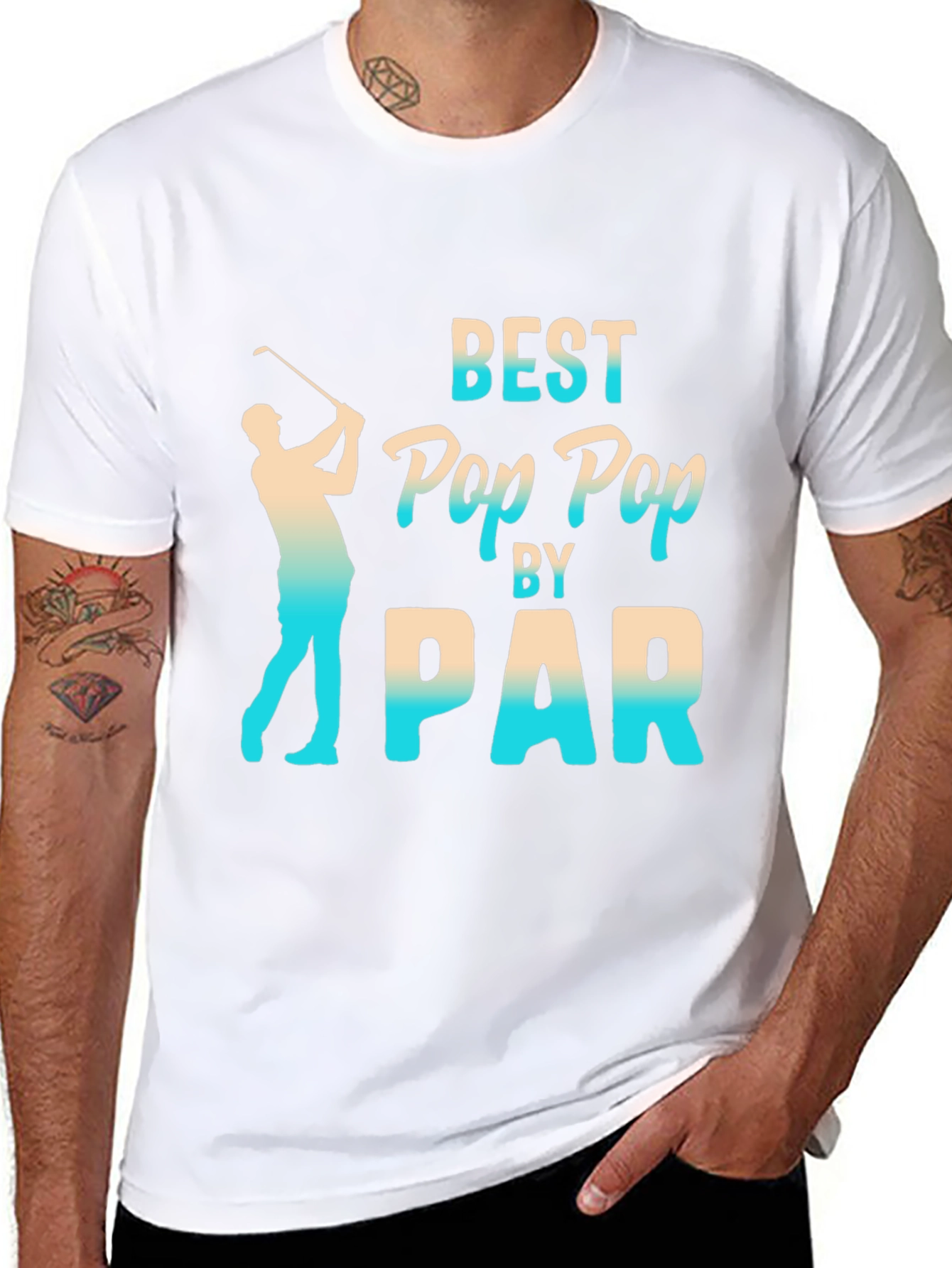 Black Best Pop Pop by Par T-Shirt - Golf Lover Gift view 8