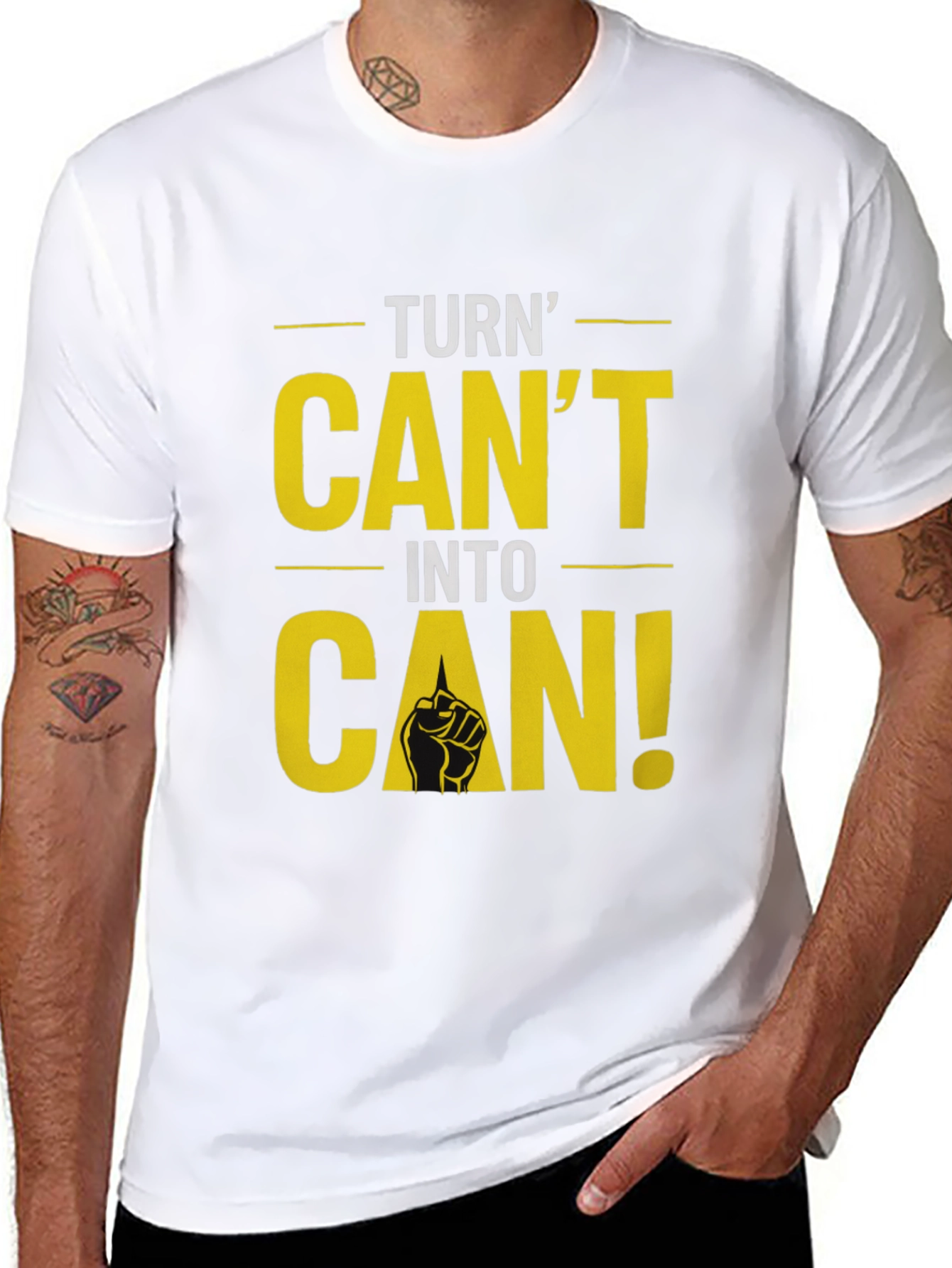 Black Turn Can't Into Can! Graphic T-Shirt view 8