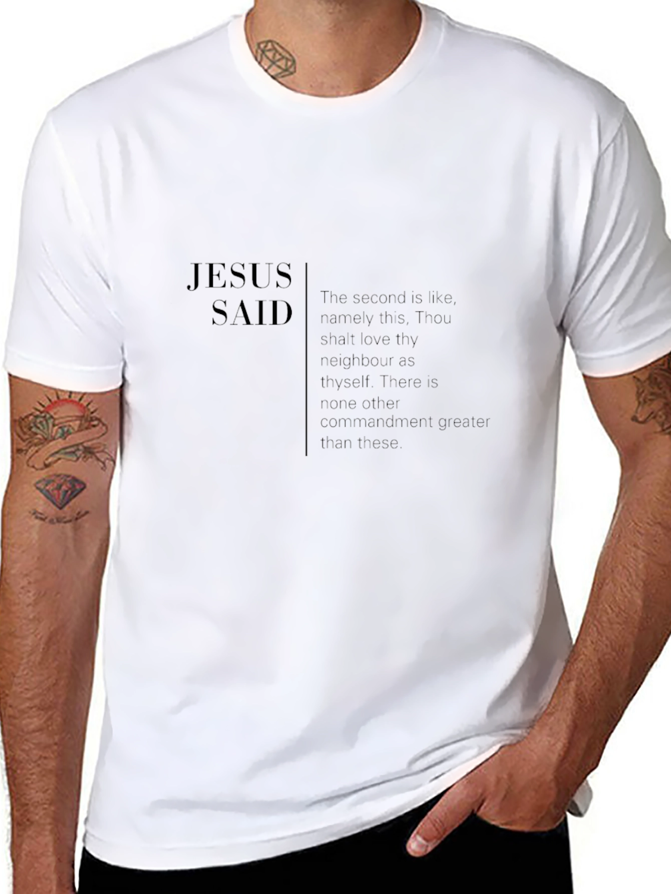 Black Jesus Said Black T-Shirt - Love Thy Neighbor Tee view 8