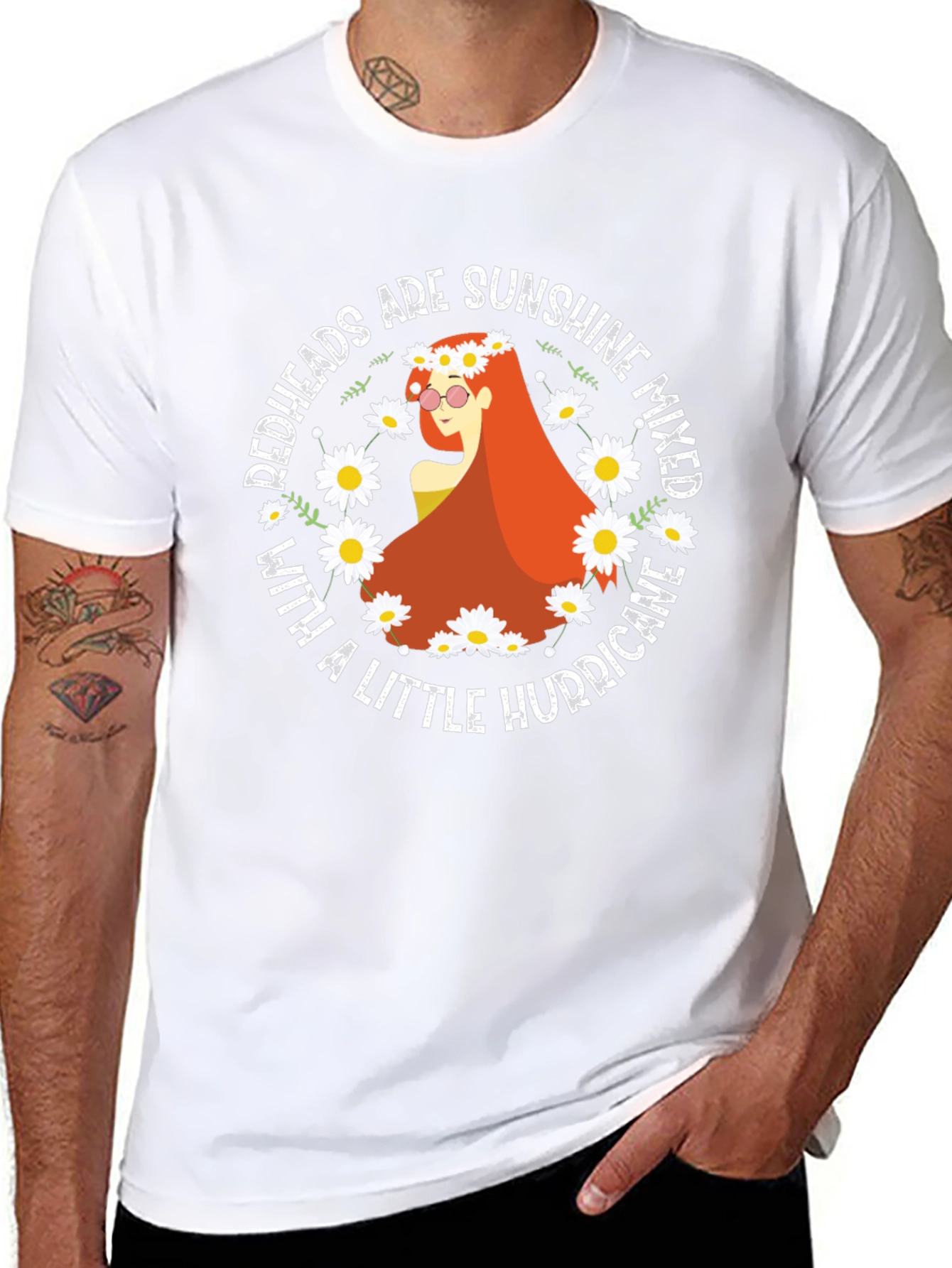 Black Redhead Sunshine Hurricane Graphic Tee view 8