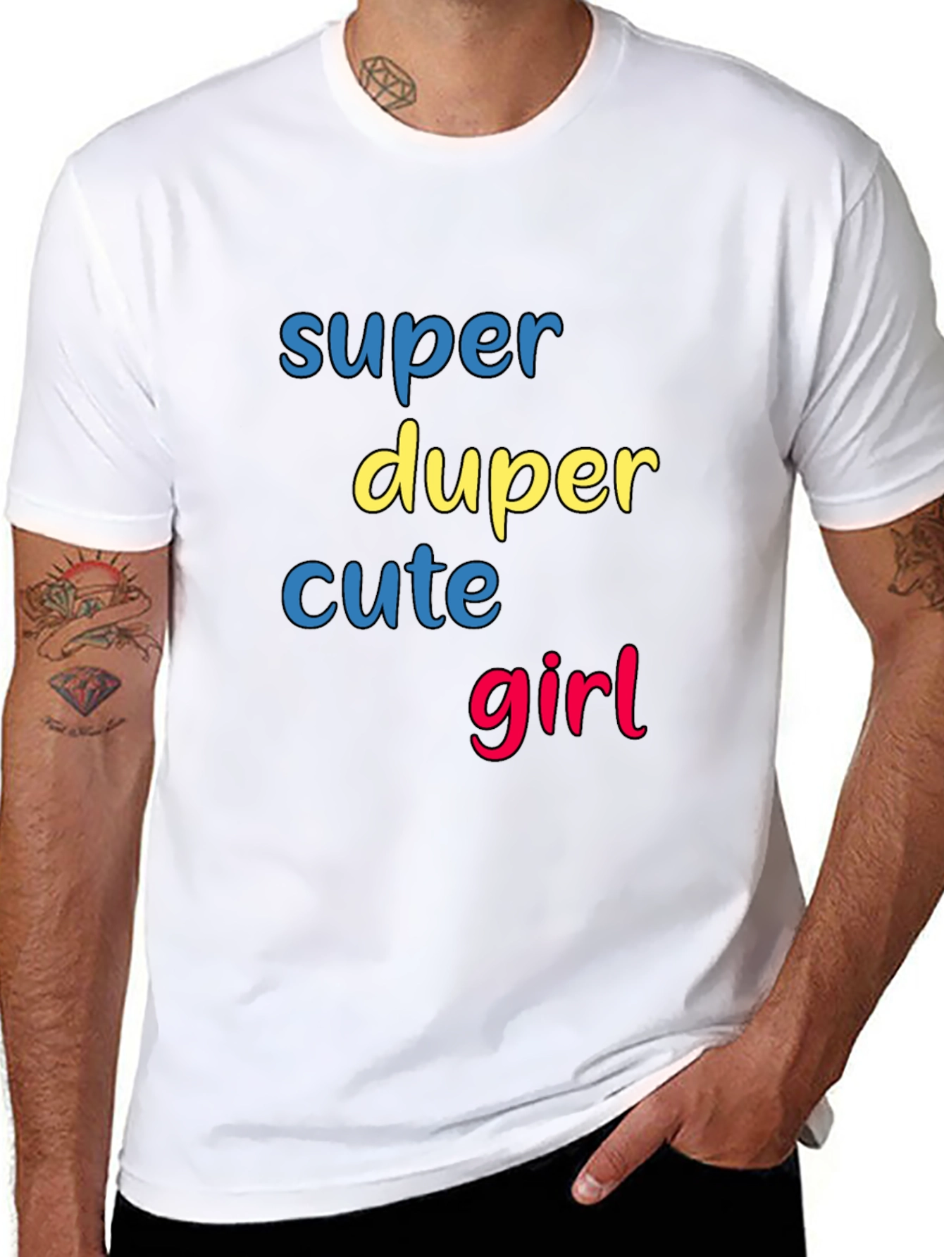 Black Super Duper Cute Girl Graphic T-Shirt view 8