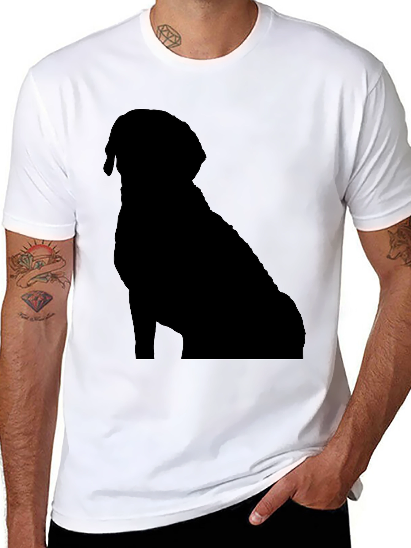 Black Dog Silhouette Black T-Shirt | Pet Lover Apparel view 8